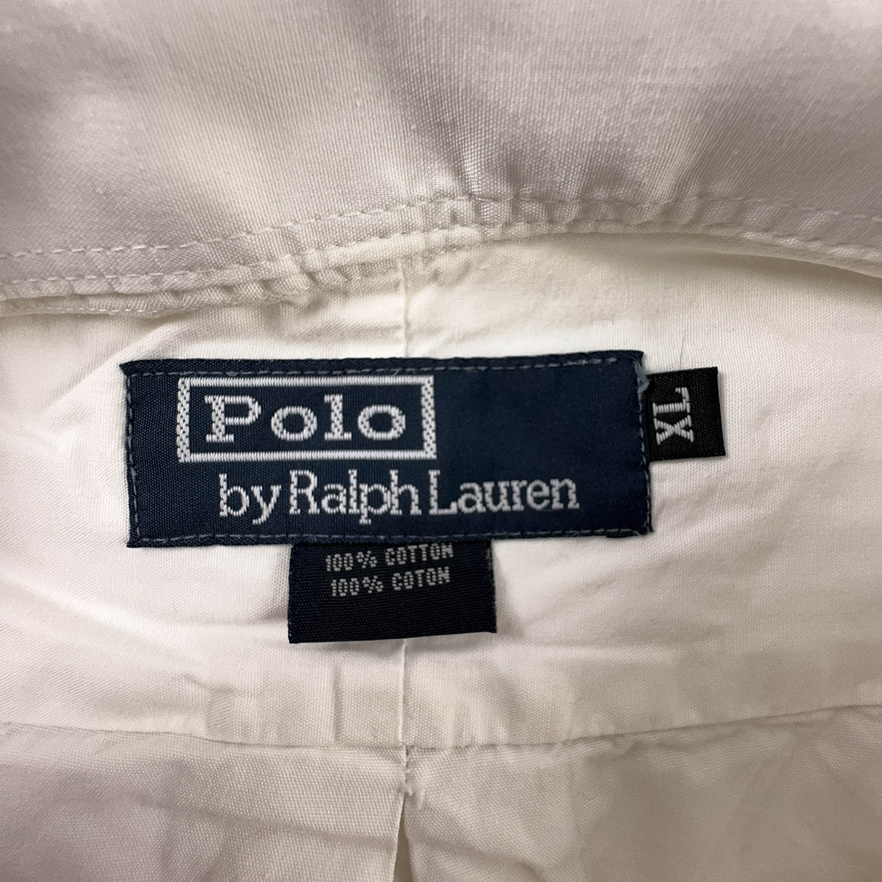 Camicia Ralph Lauren bianca tinta unita - Taglia XL uomo