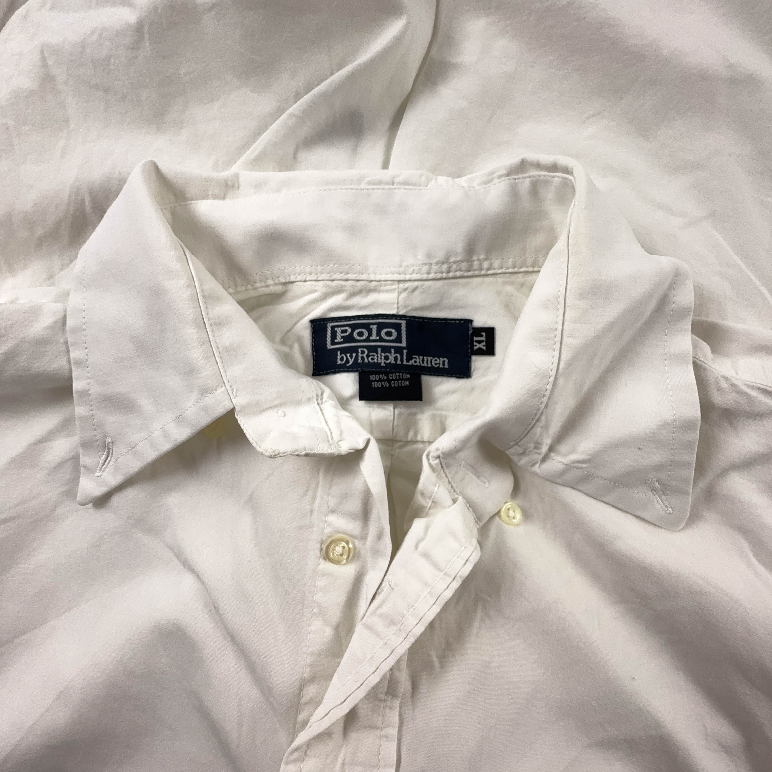 Camicia Ralph Lauren bianca tinta unita - Taglia XL uomo