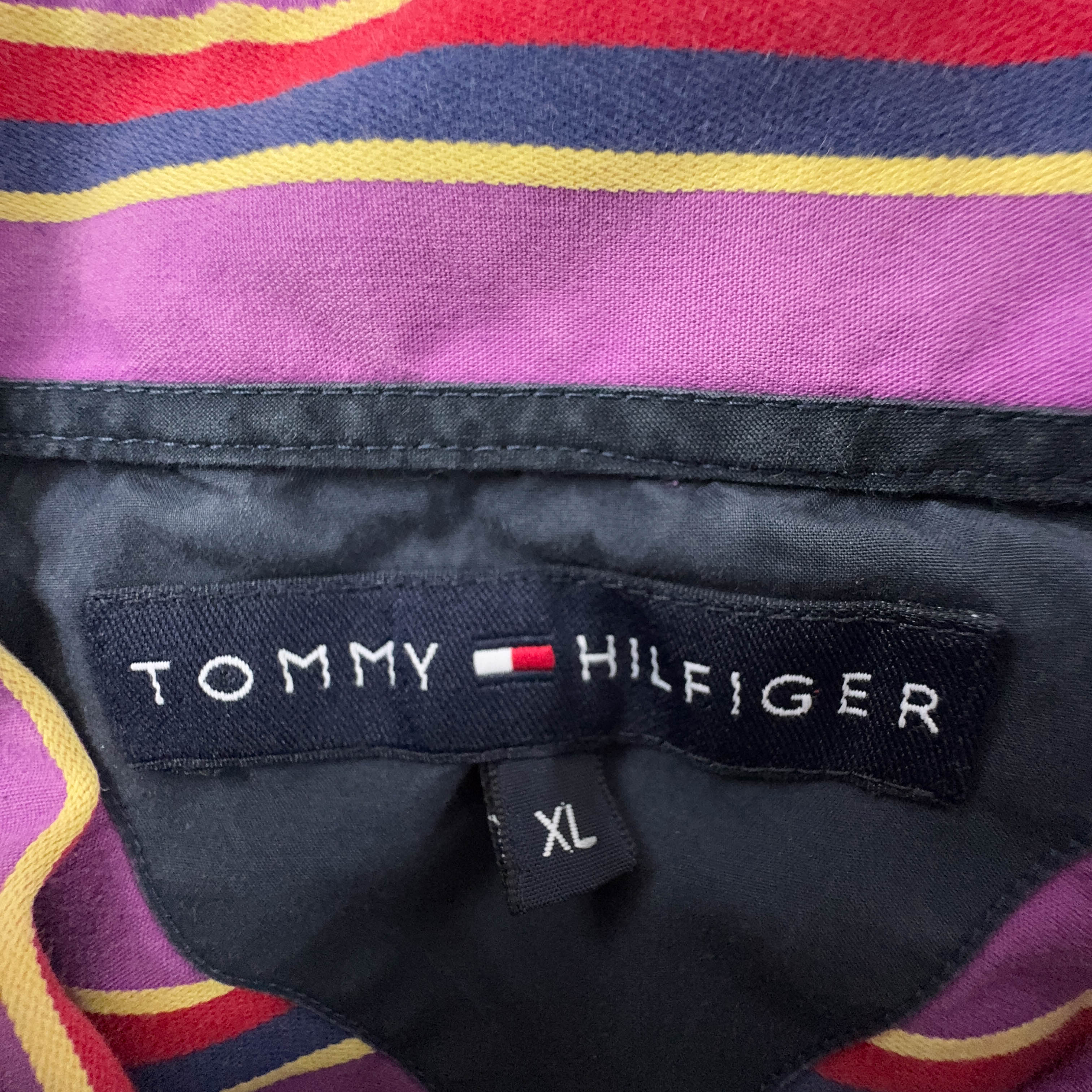 Camicia Tommy Hilfiger viola a righe - Taglia L/XL uomo