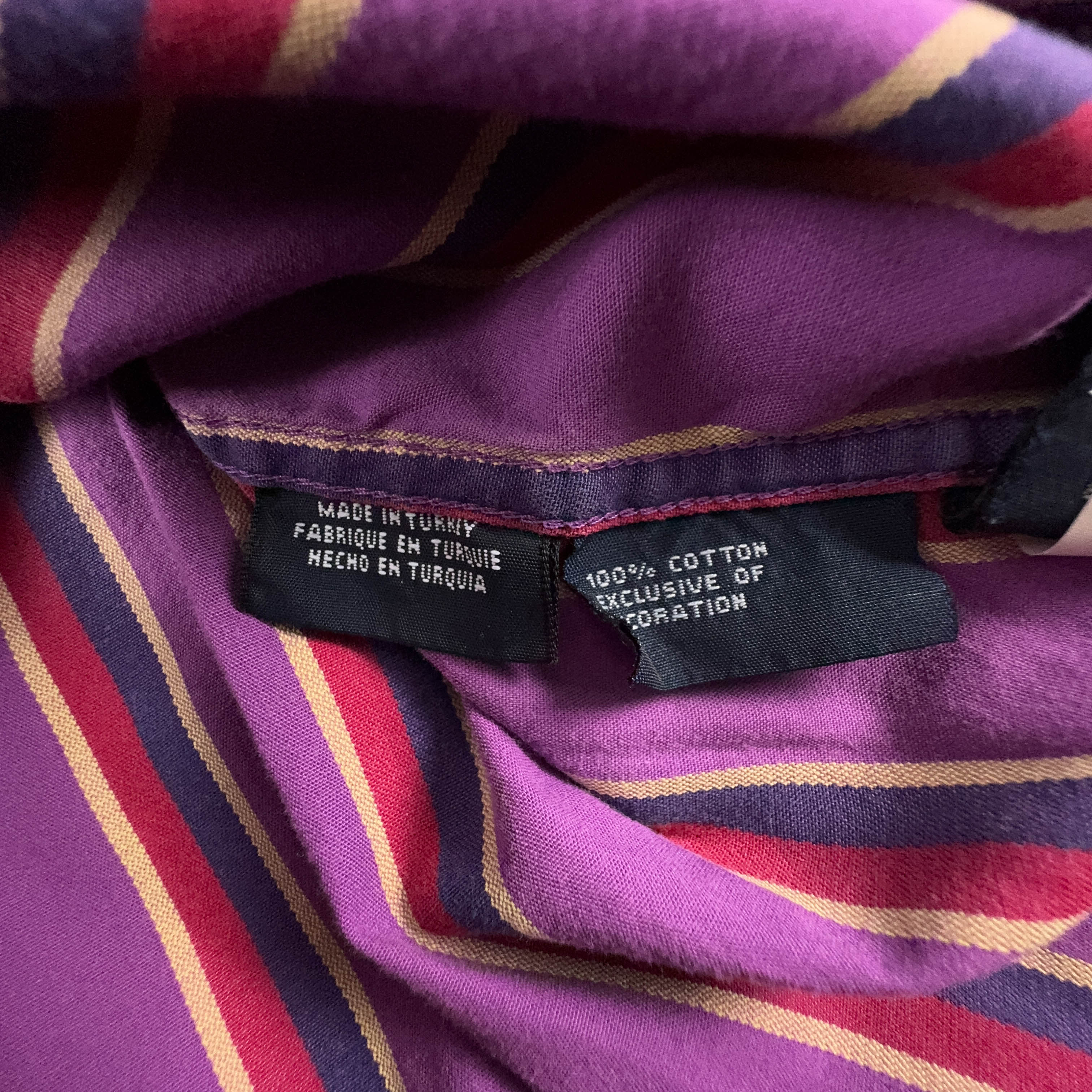 Camicia Tommy Hilfiger viola a righe - Taglia L/XL uomo