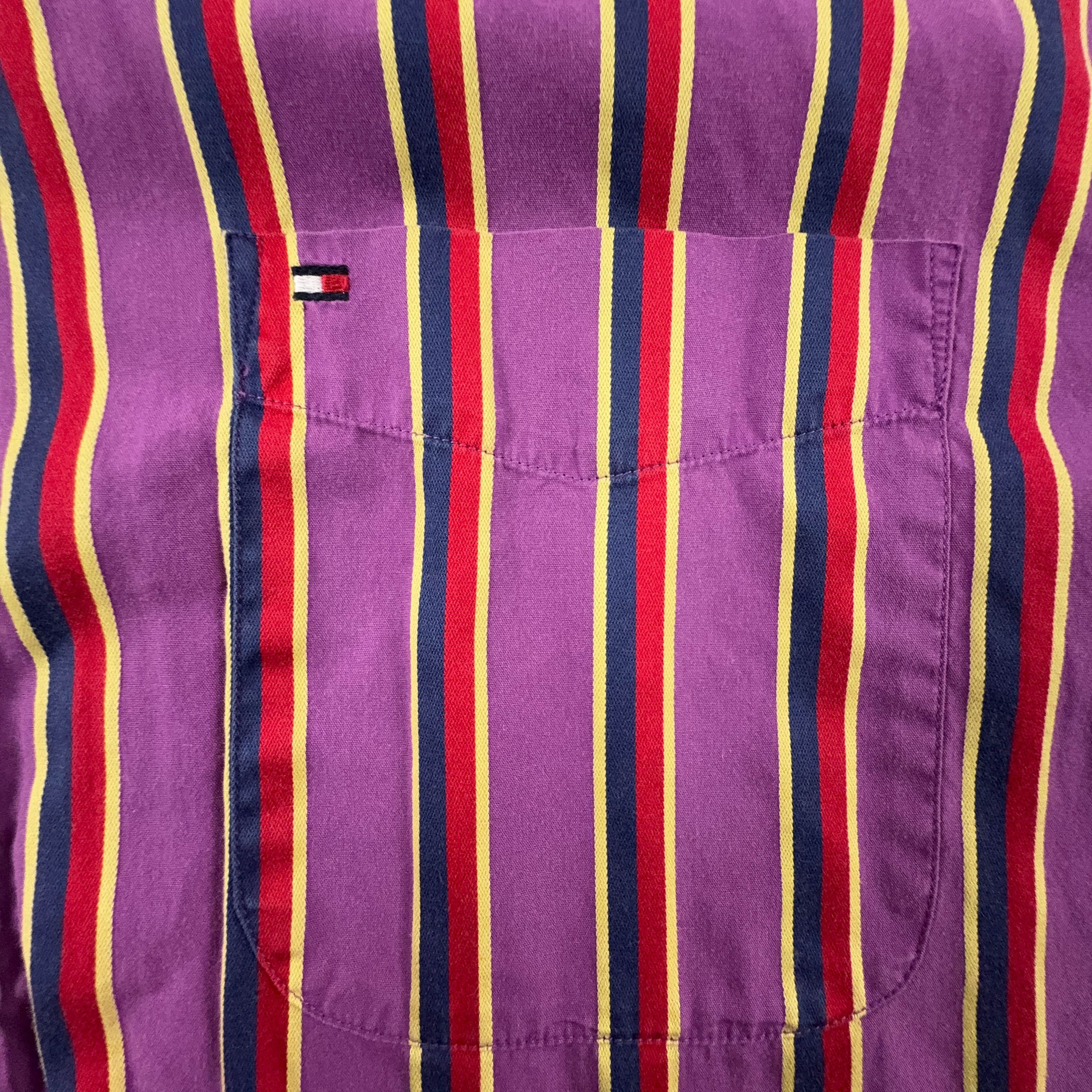 Camicia Tommy Hilfiger viola a righe - Taglia L/XL uomo