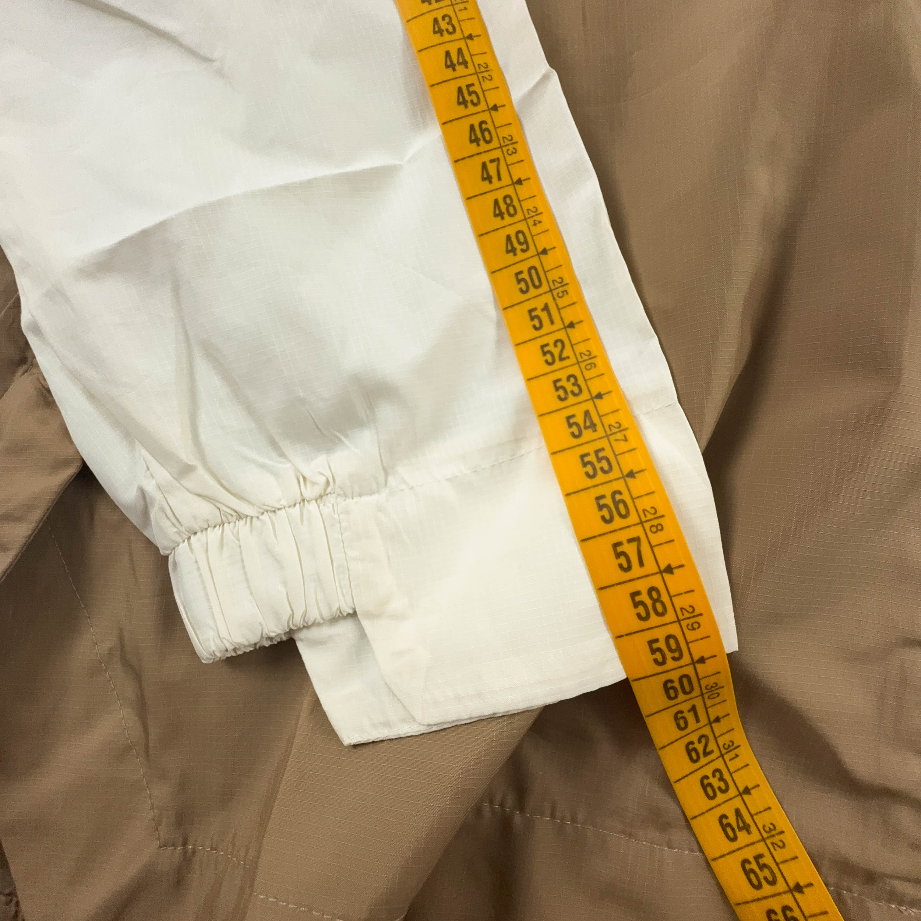 Giacca a vento Adidas Vintage crema e marrone con zip anni 00 - Taglia M/L uomo