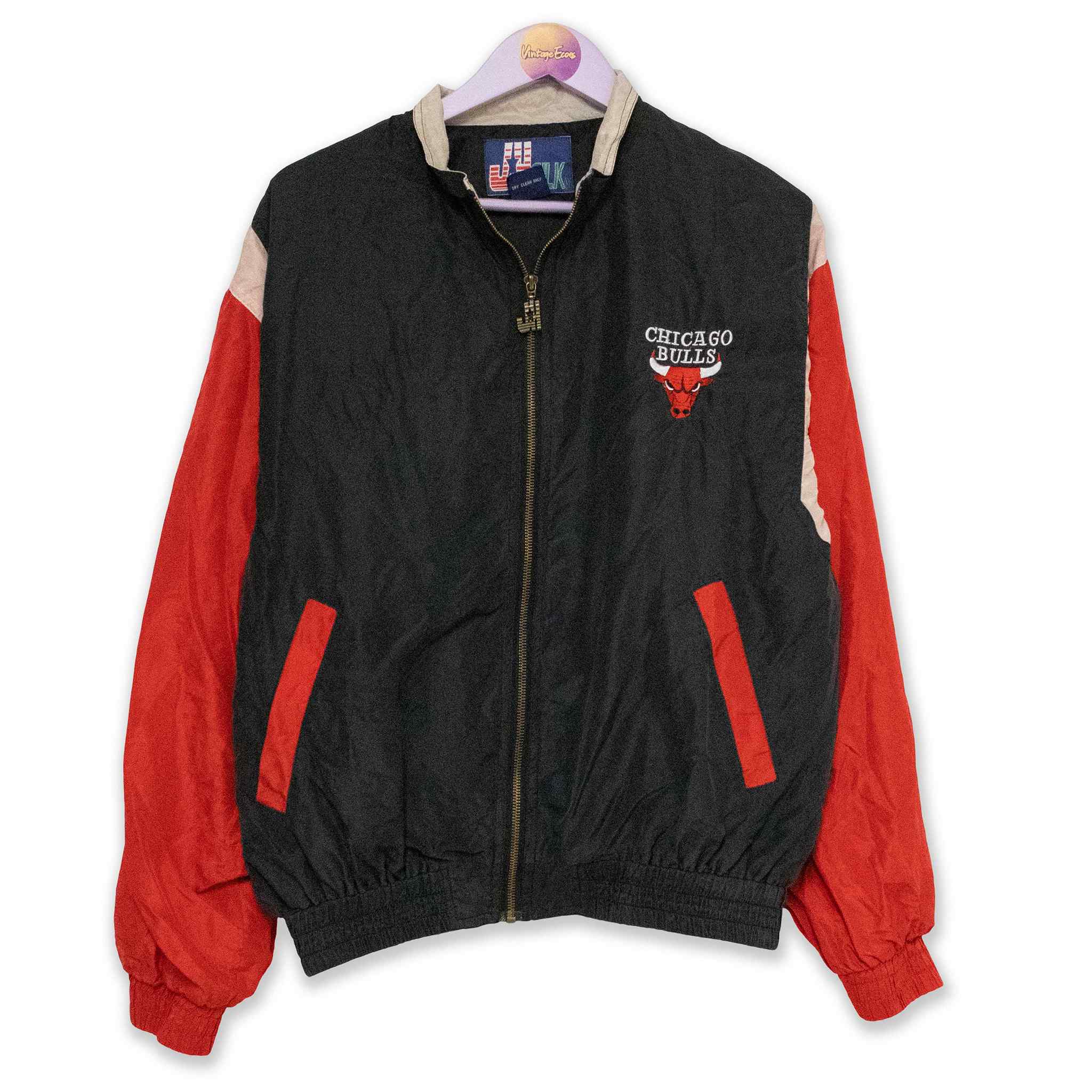 Giacca a vento 100% seta NBA Chicago Bulls Vintage - Taglia M