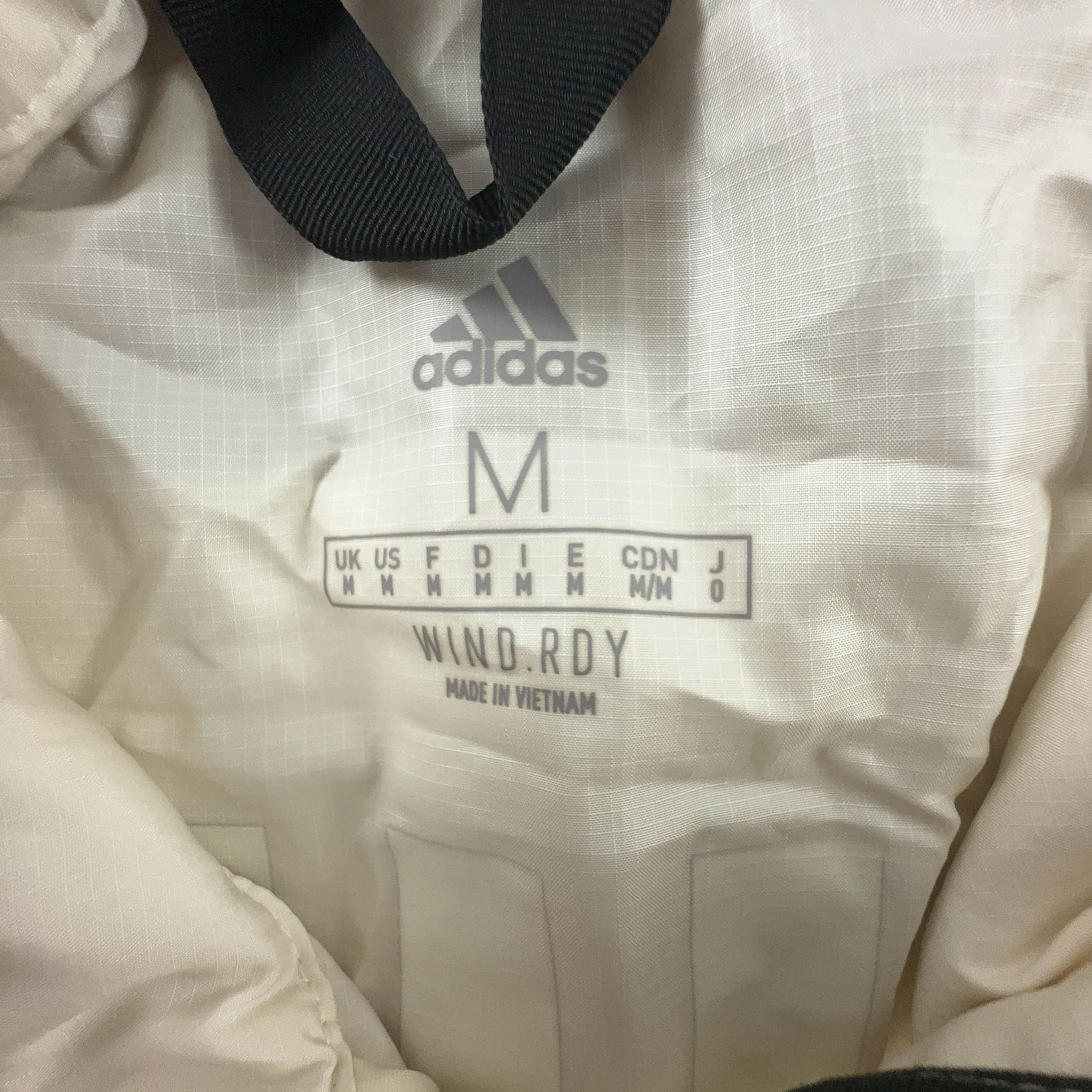 Giacca a vento Adidas Vintage crema e marrone con zip anni 00 - Taglia M/L uomo