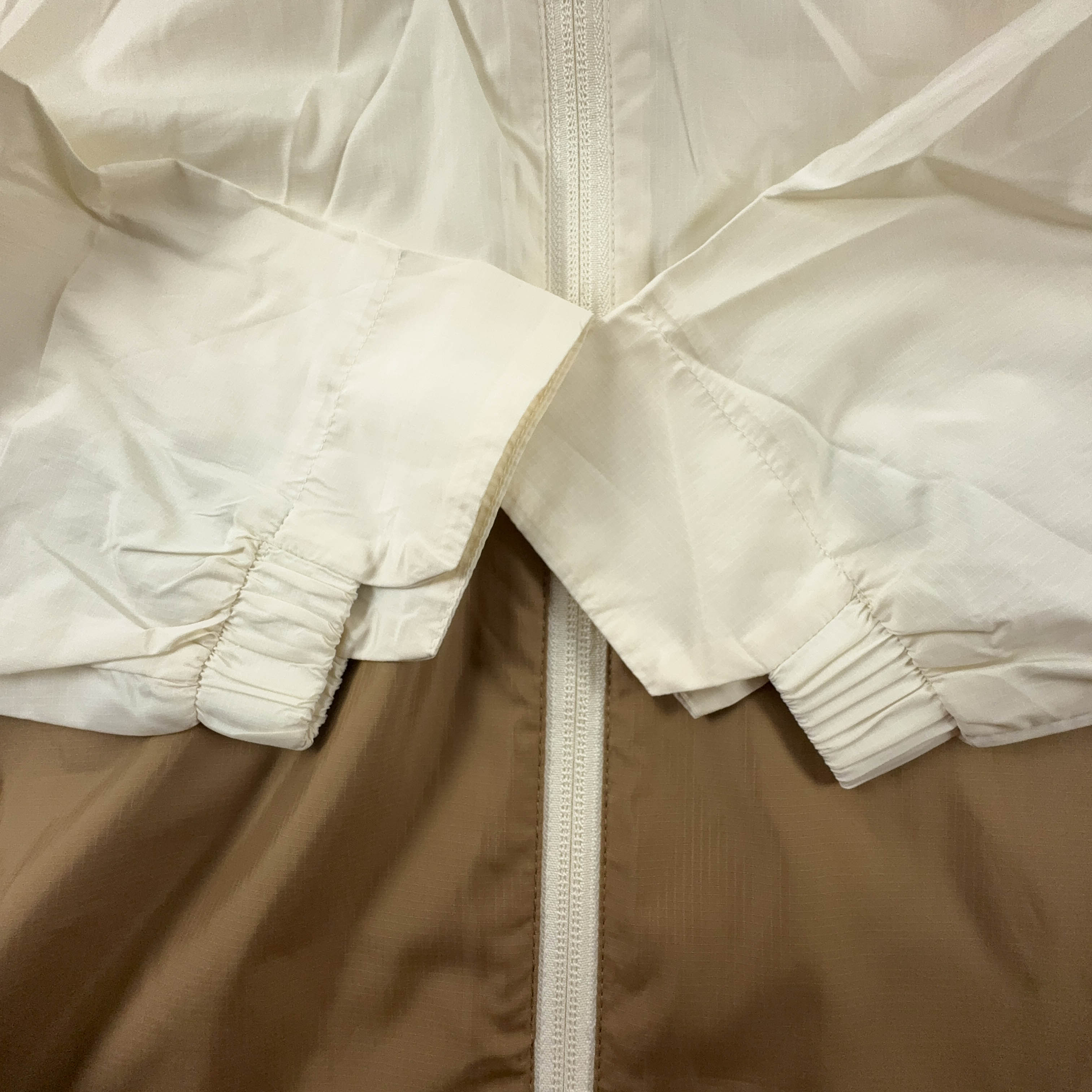 Giacca a vento Adidas Vintage crema e marrone con zip anni 00 - Taglia M/L uomo