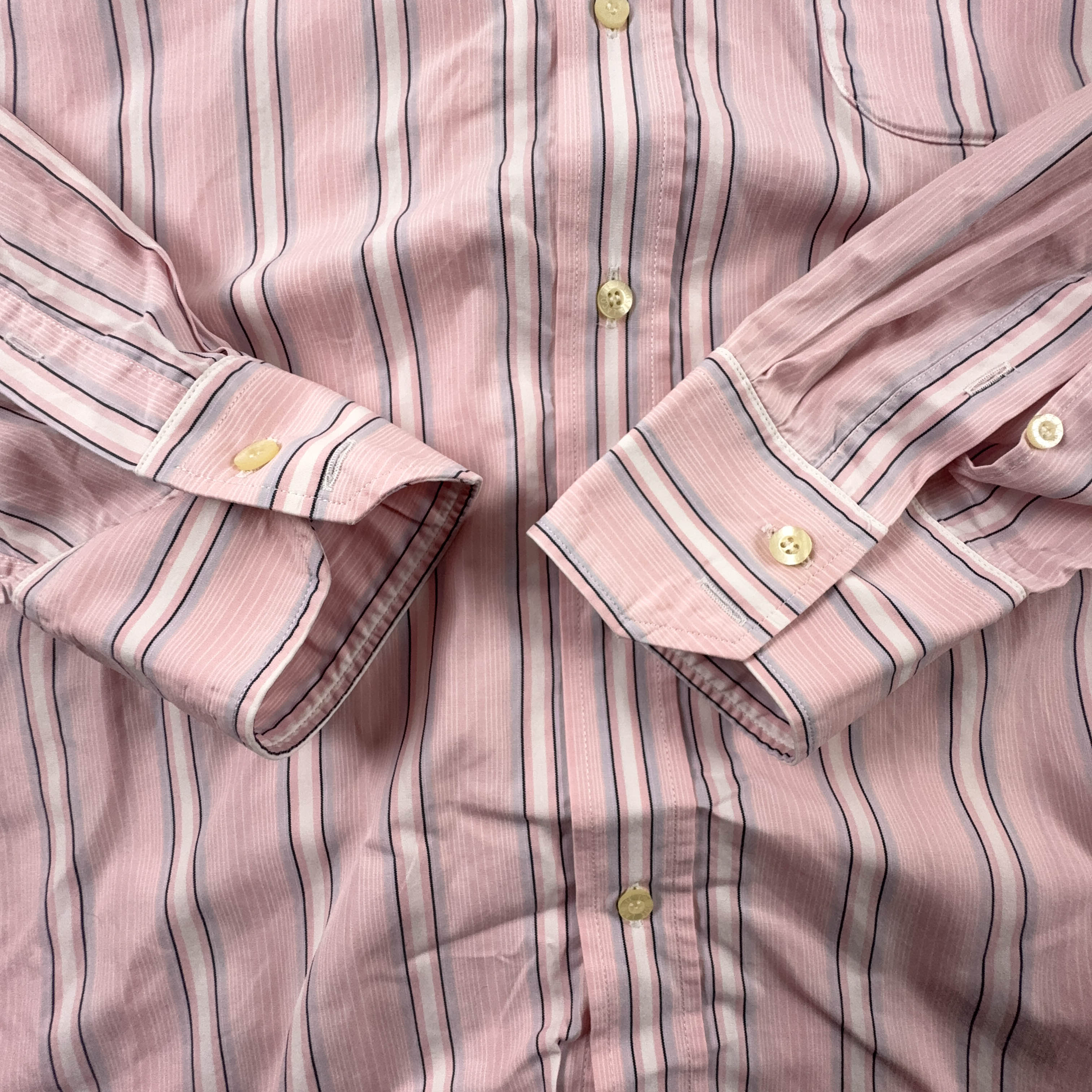 Camicia Lacoste a righe rosa e grigia - Taglia 42 uomo