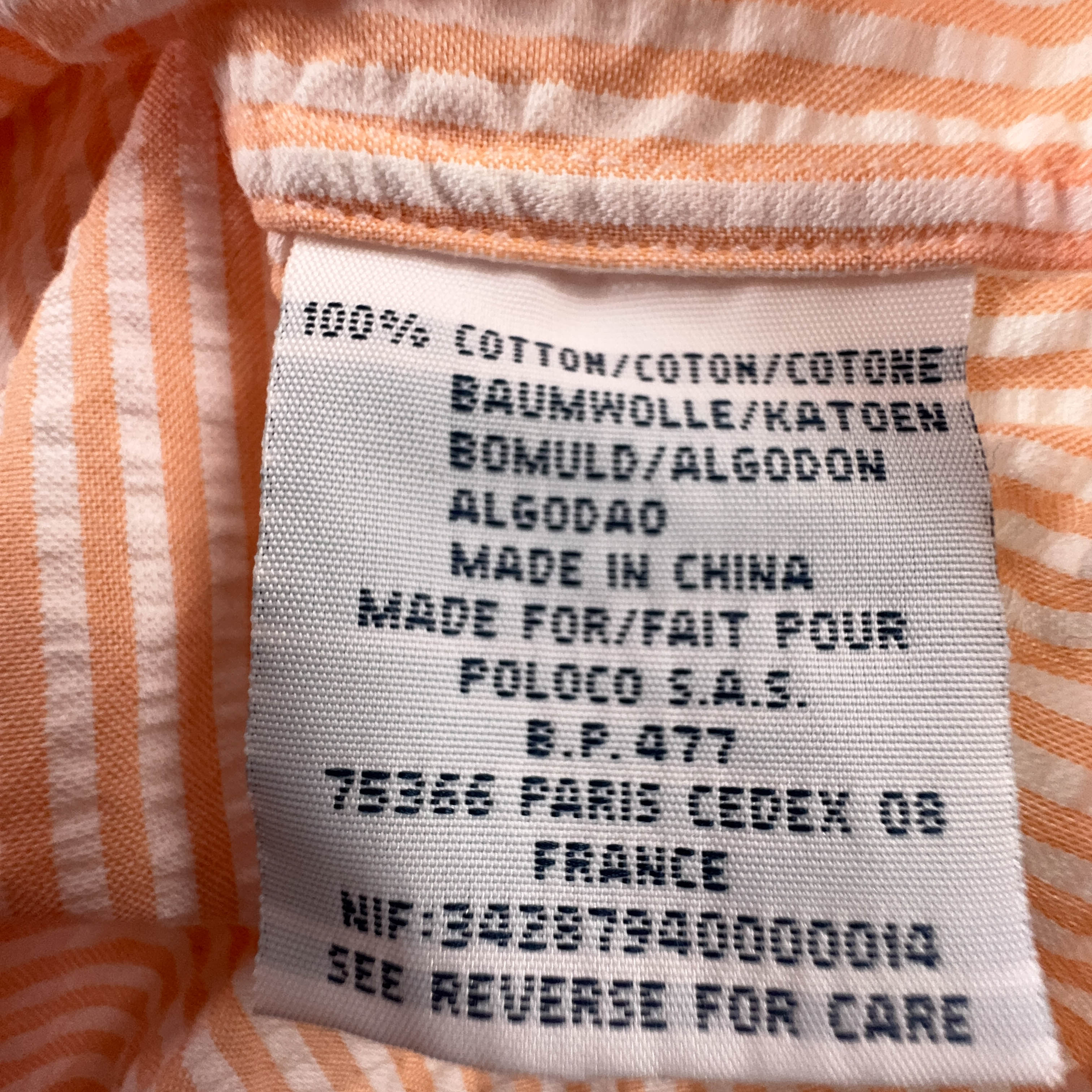 Camicia Ralph Lauren arancione e bianca a righe blake cotton - Taglia M/L uomo