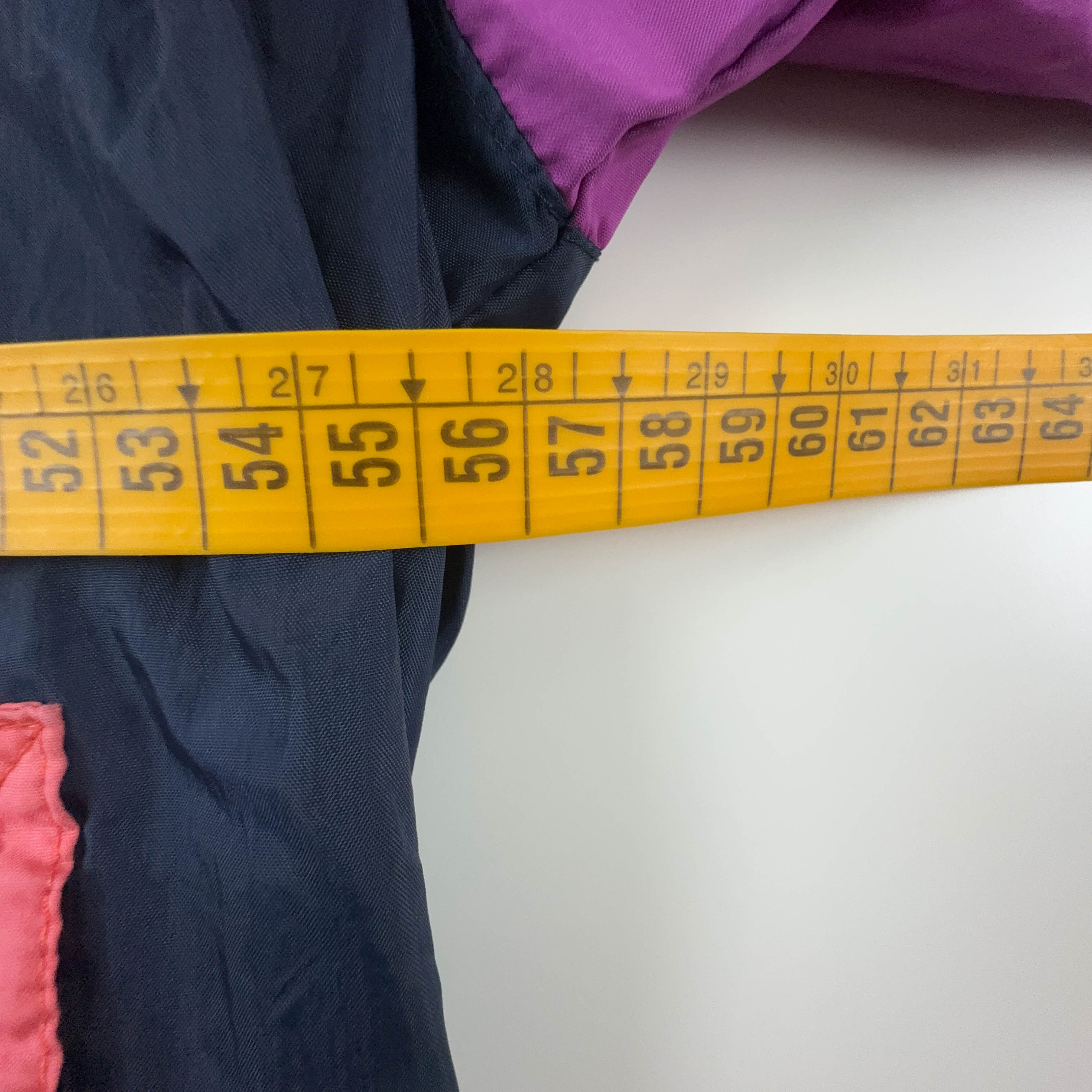Giacca a vento Brugi Vintage blu e rosa con bottoni - Taglia M uomo