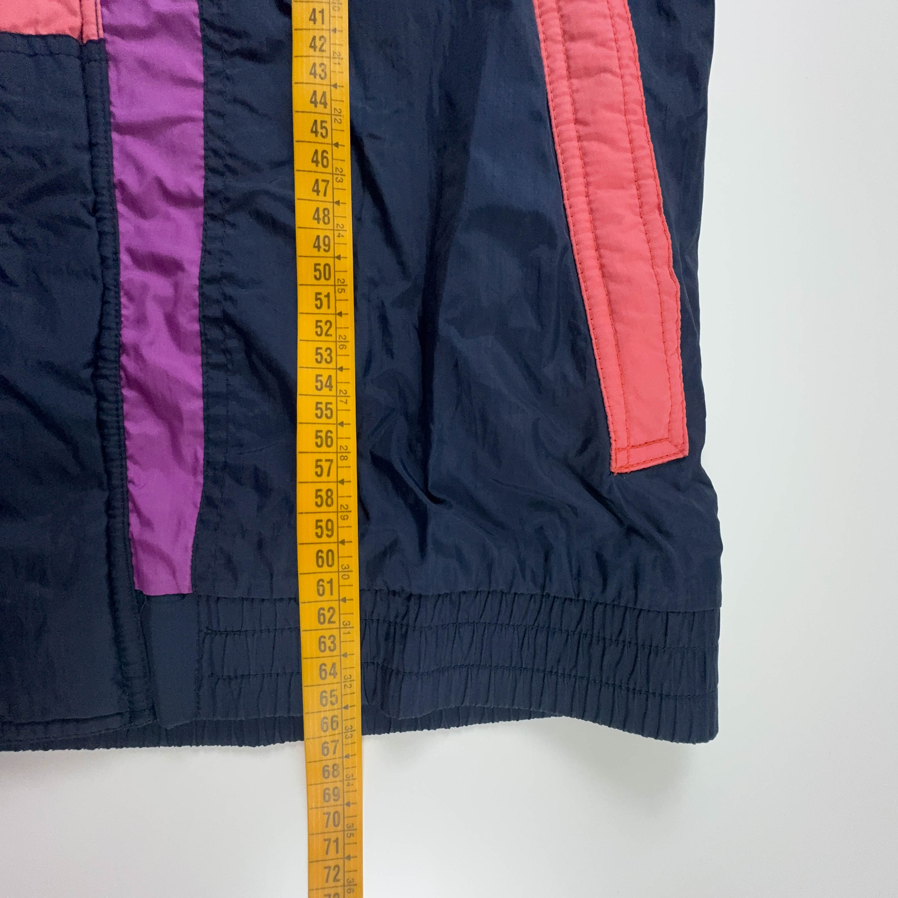 Giacca a vento Brugi Vintage blu e rosa con bottoni - Taglia M uomo