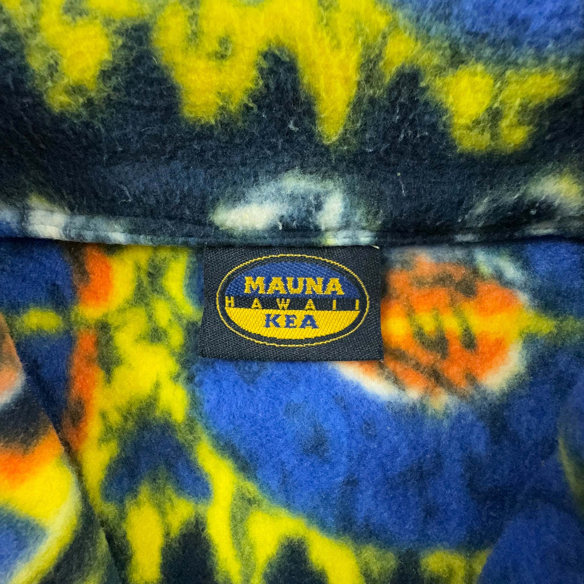 Pile Mauna Kea Vintage giallo e blu a fantasia - Taglia S/M uomo