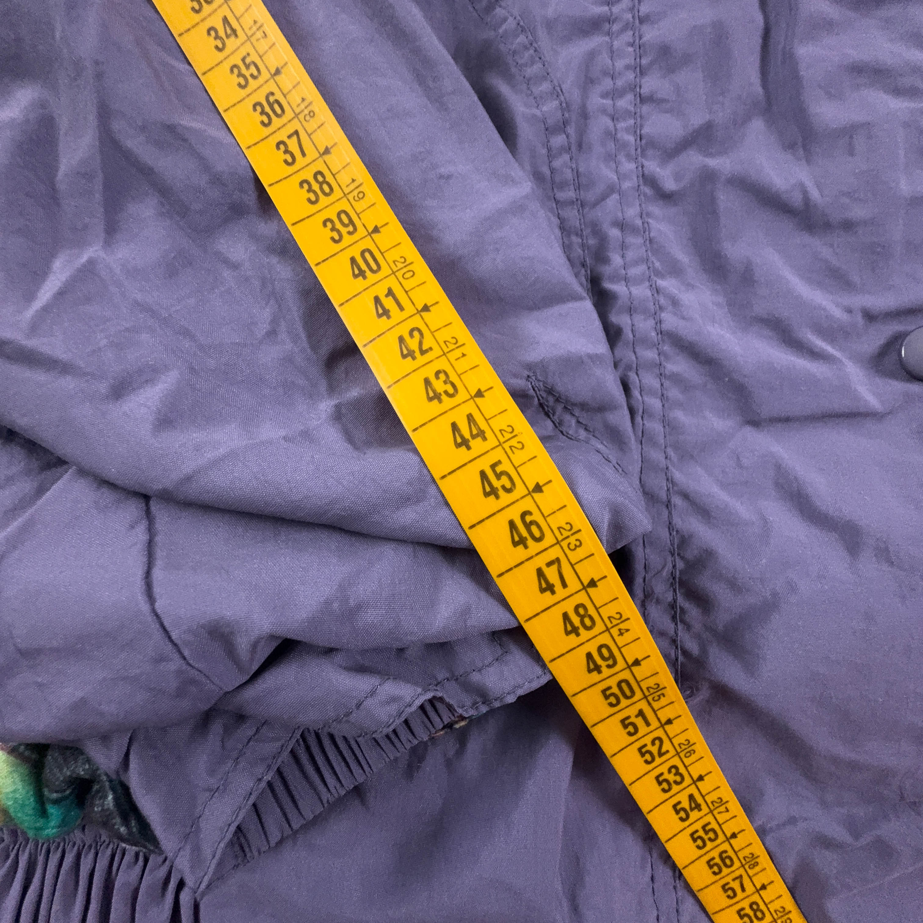 Giacca a vento Vintage viola con fantasia e zip - Taglia 40 uomo