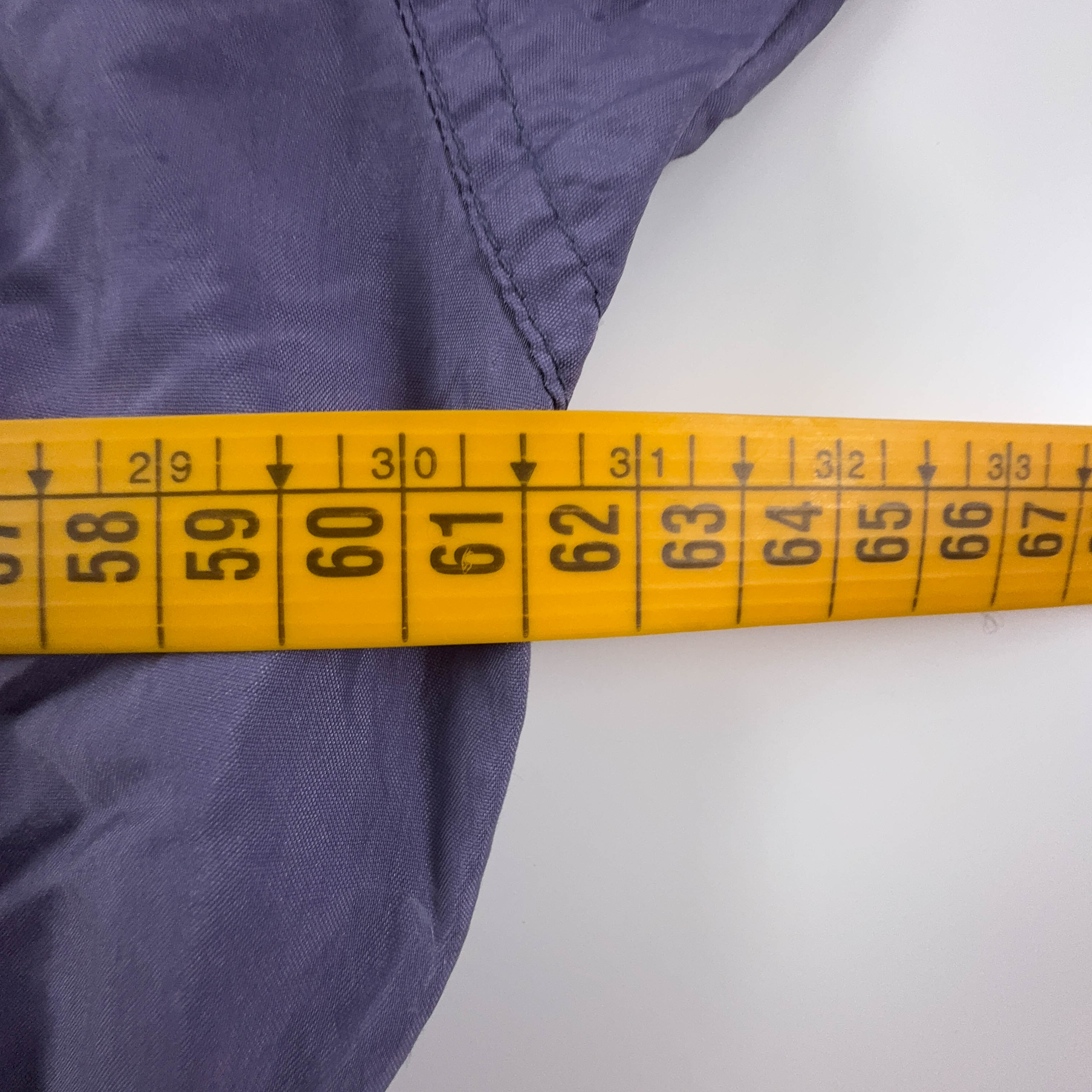 Giacca a vento Vintage viola con fantasia e zip - Taglia 40 uomo