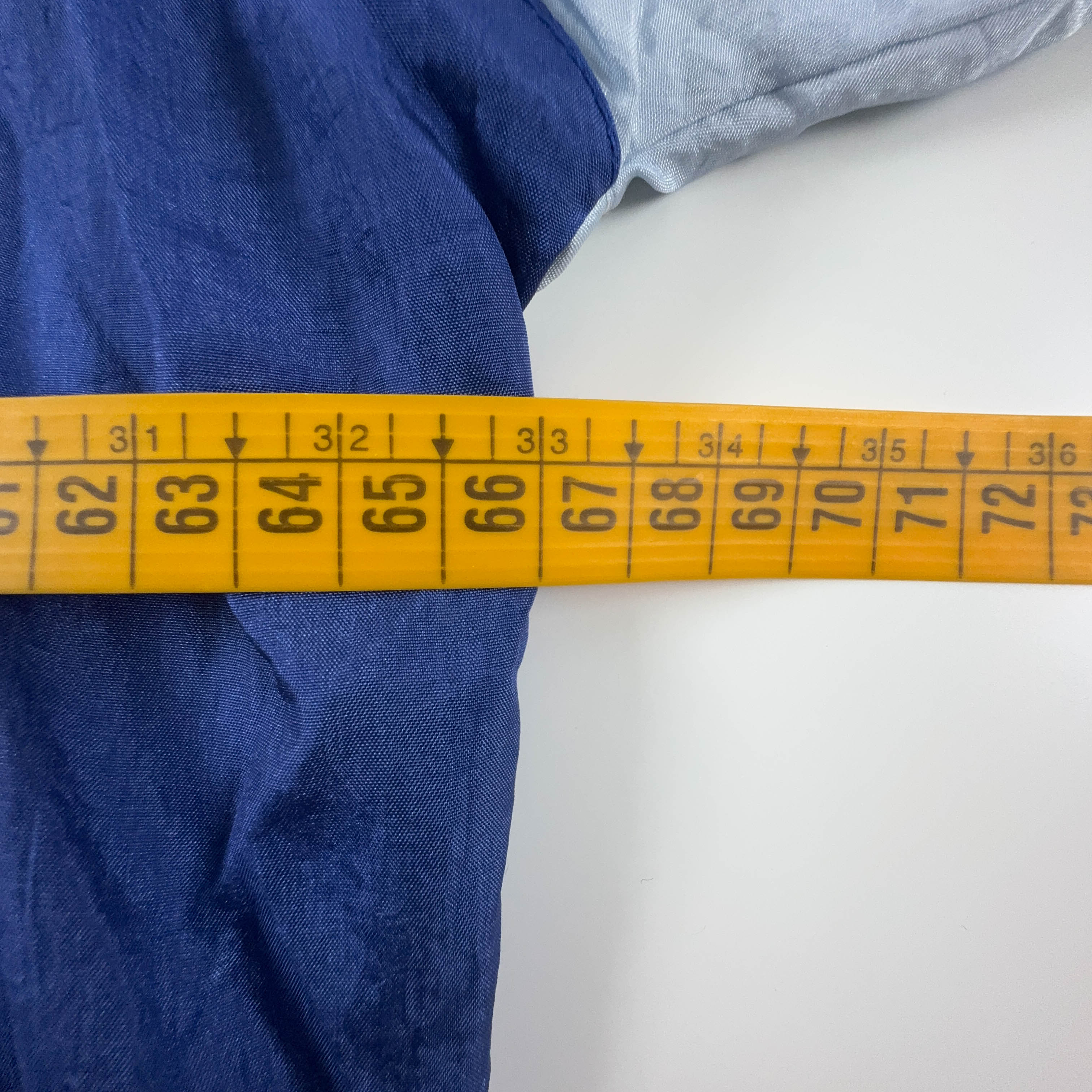 Giacca a vento Vintage blu e rosa con ricamo e zip anni 90 - Taglia 7 uomo