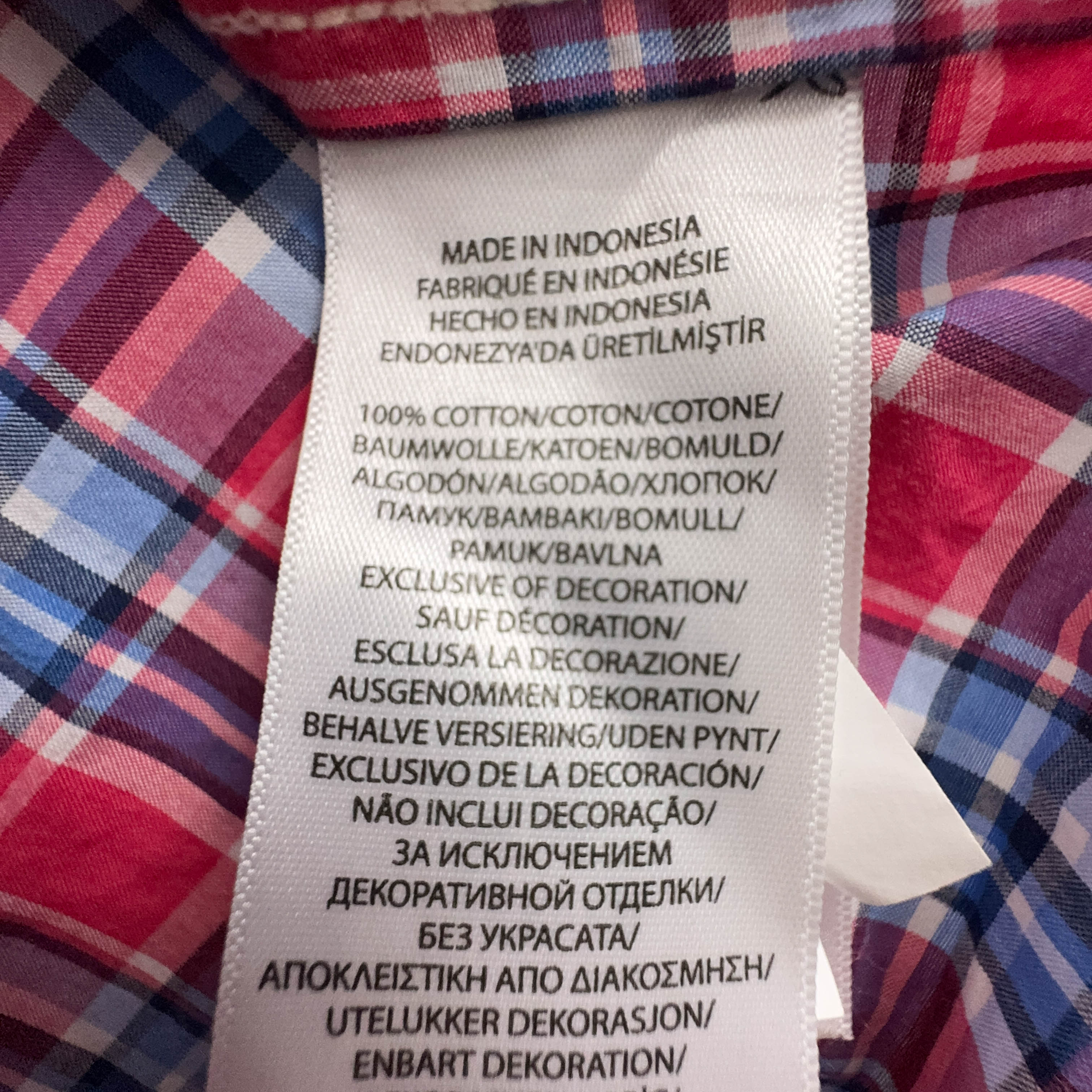 Camicia Ralph Lauren rossa e blu a quadri - Taglia S/M uomo