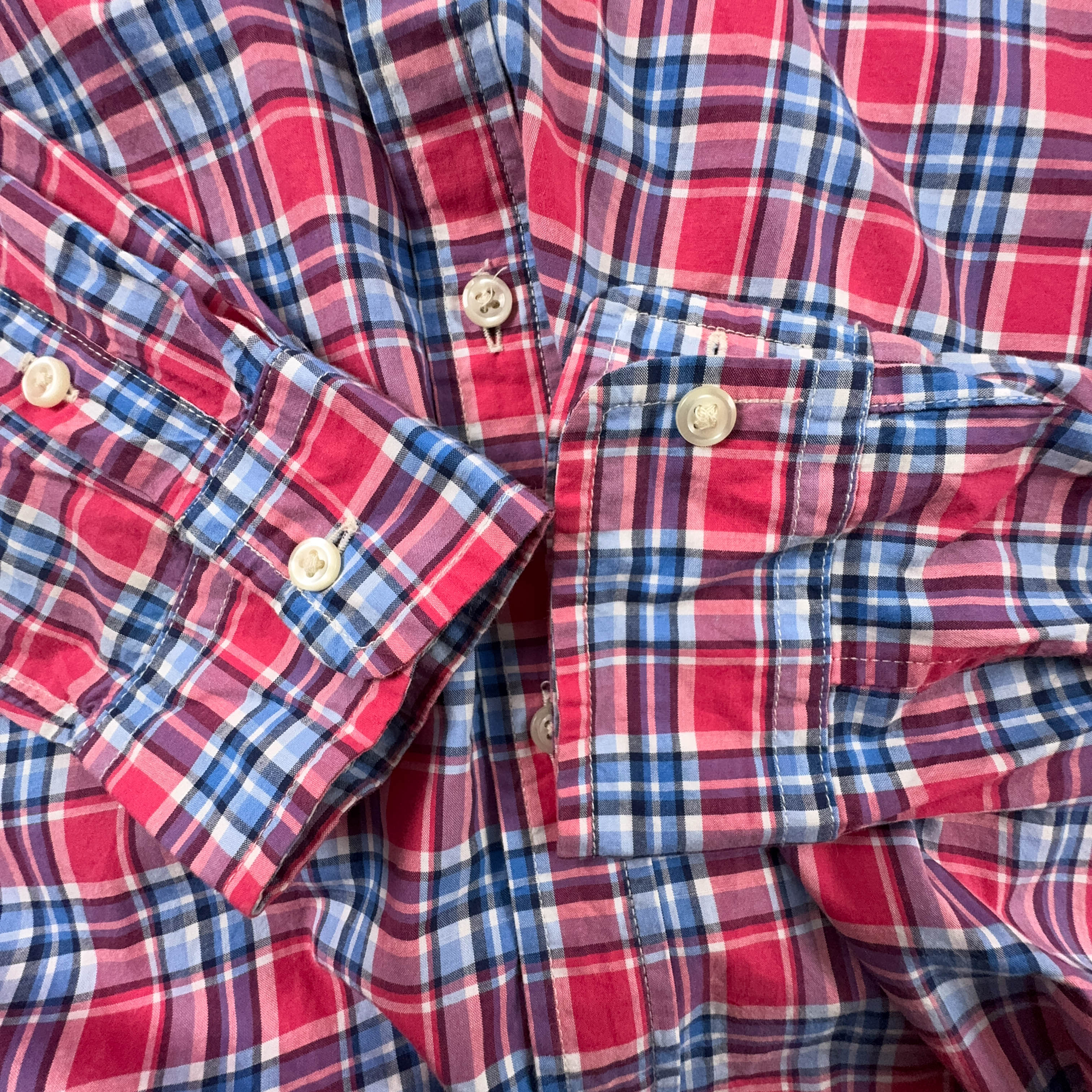 Camicia Ralph Lauren rossa e blu a quadri - Taglia S/M uomo