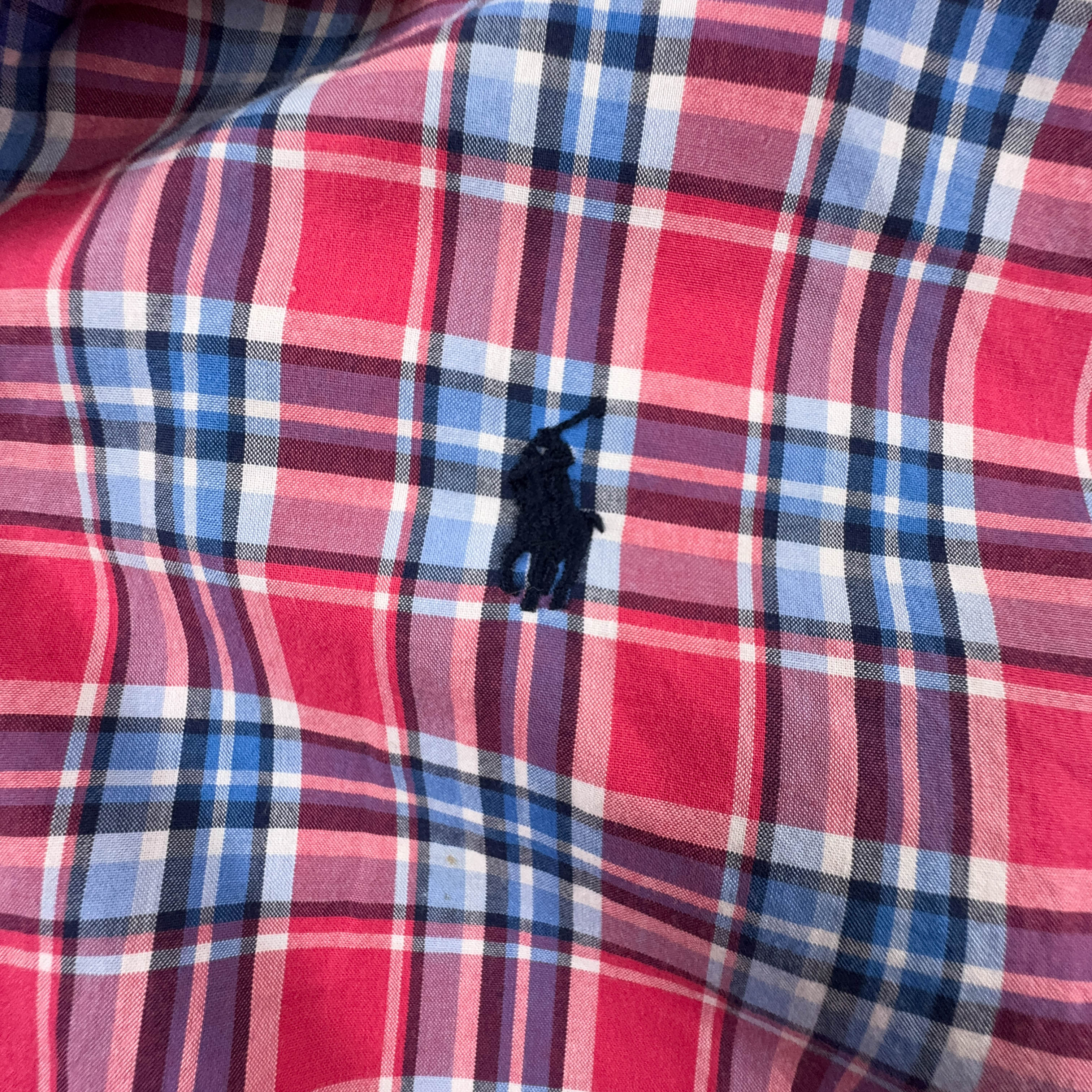 Camicia Ralph Lauren rossa e blu a quadri - Taglia S/M uomo