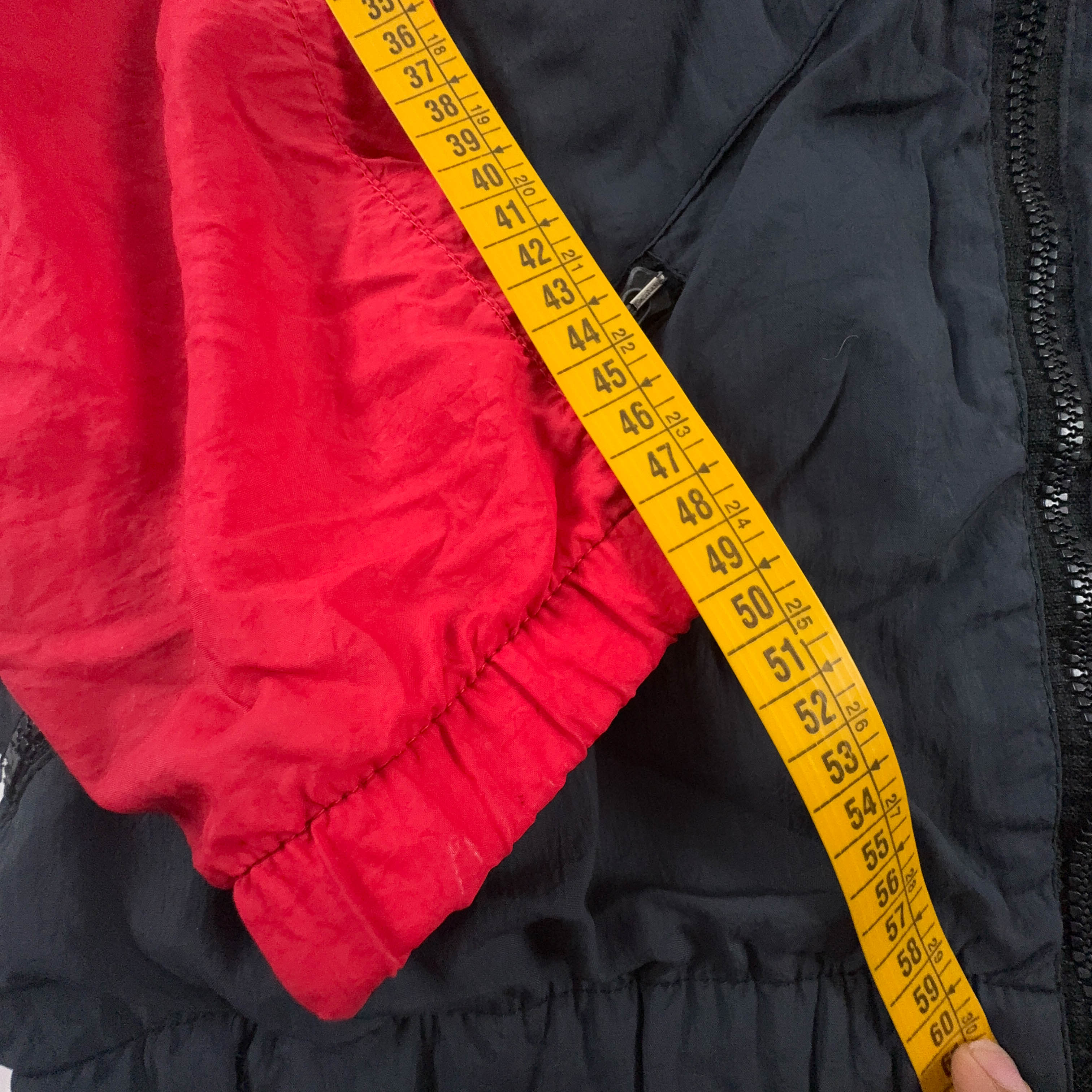 Giacca a vento Ellesse Vintage rossa e nera con zip anni 90 - Taglia S uomo