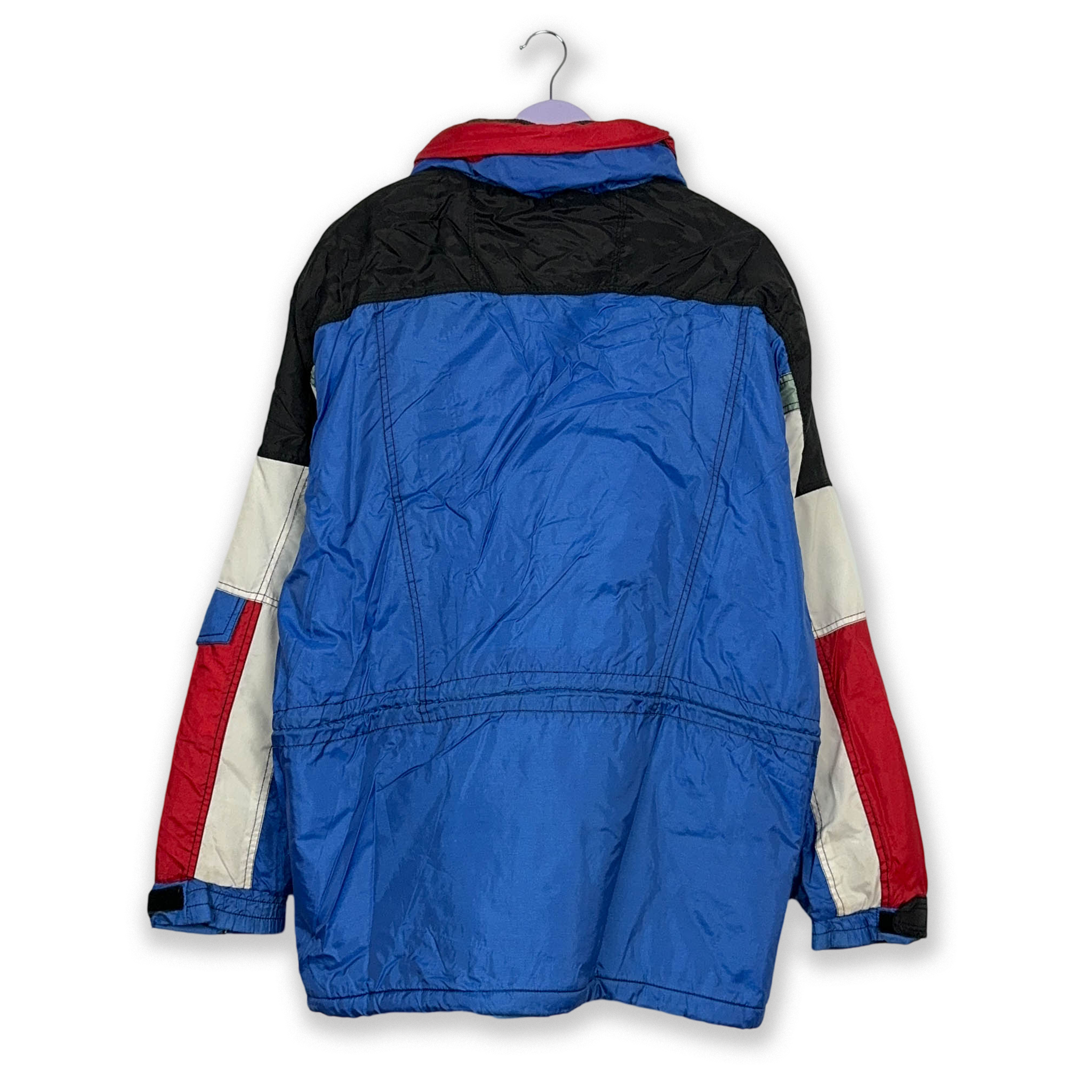 Giacca da Sci/Snowboard Vintage blu e rossa con zip - Taglia L uomo