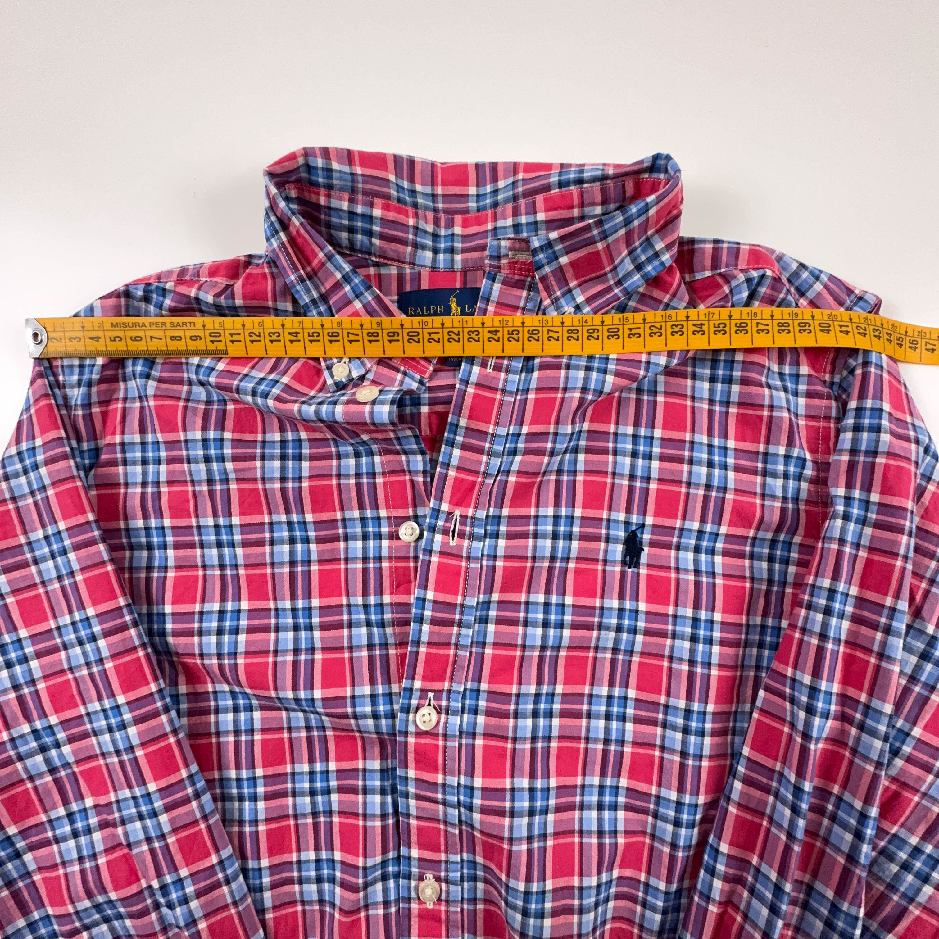 Camicia Ralph Lauren rossa e blu a quadri - Taglia S/M uomo