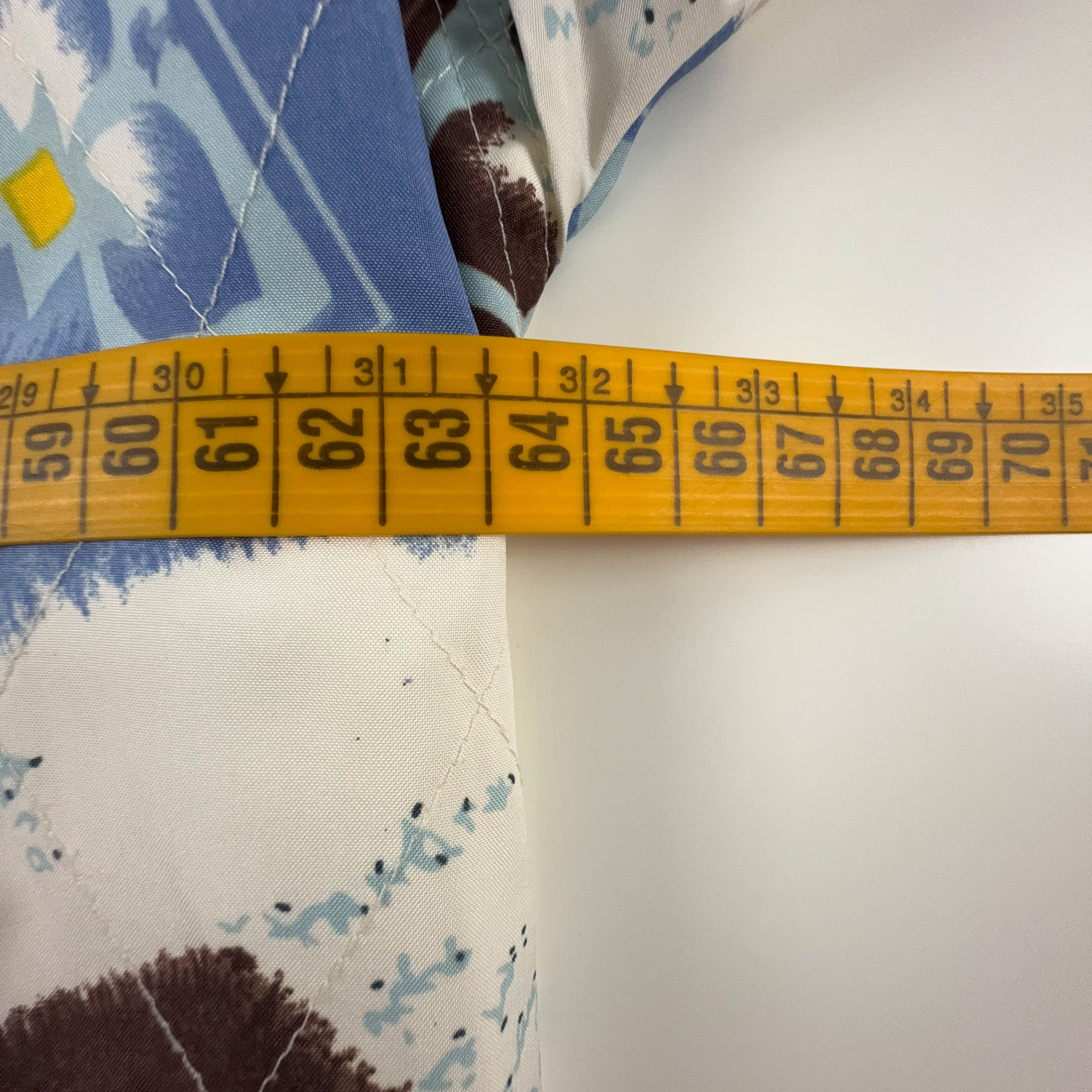 Giacca a vento Reebok Vintage crema con fantasia all over e zip anni 00 - Taglia 42 donna