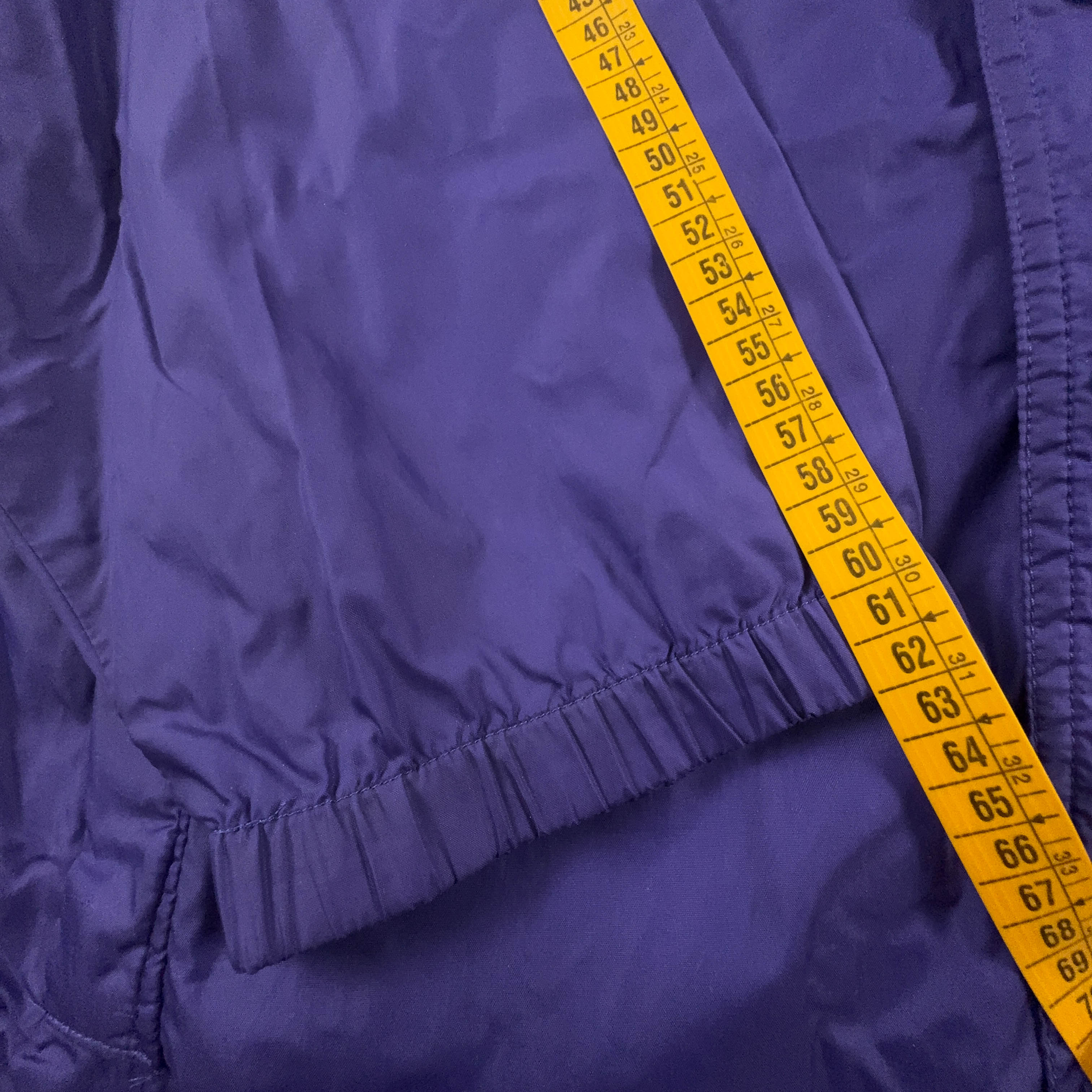 Giacca a vento Vintage viola con stampa e bottoni - Taglia XL uomo