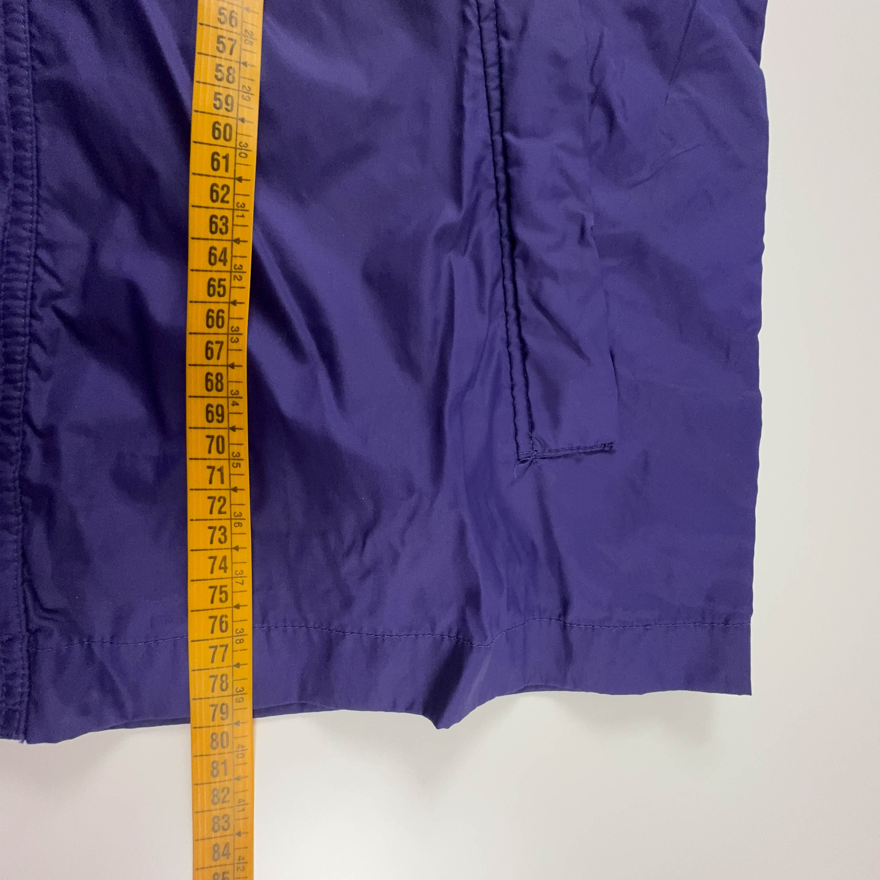 Giacca a vento Vintage viola con stampa e bottoni - Taglia XL uomo