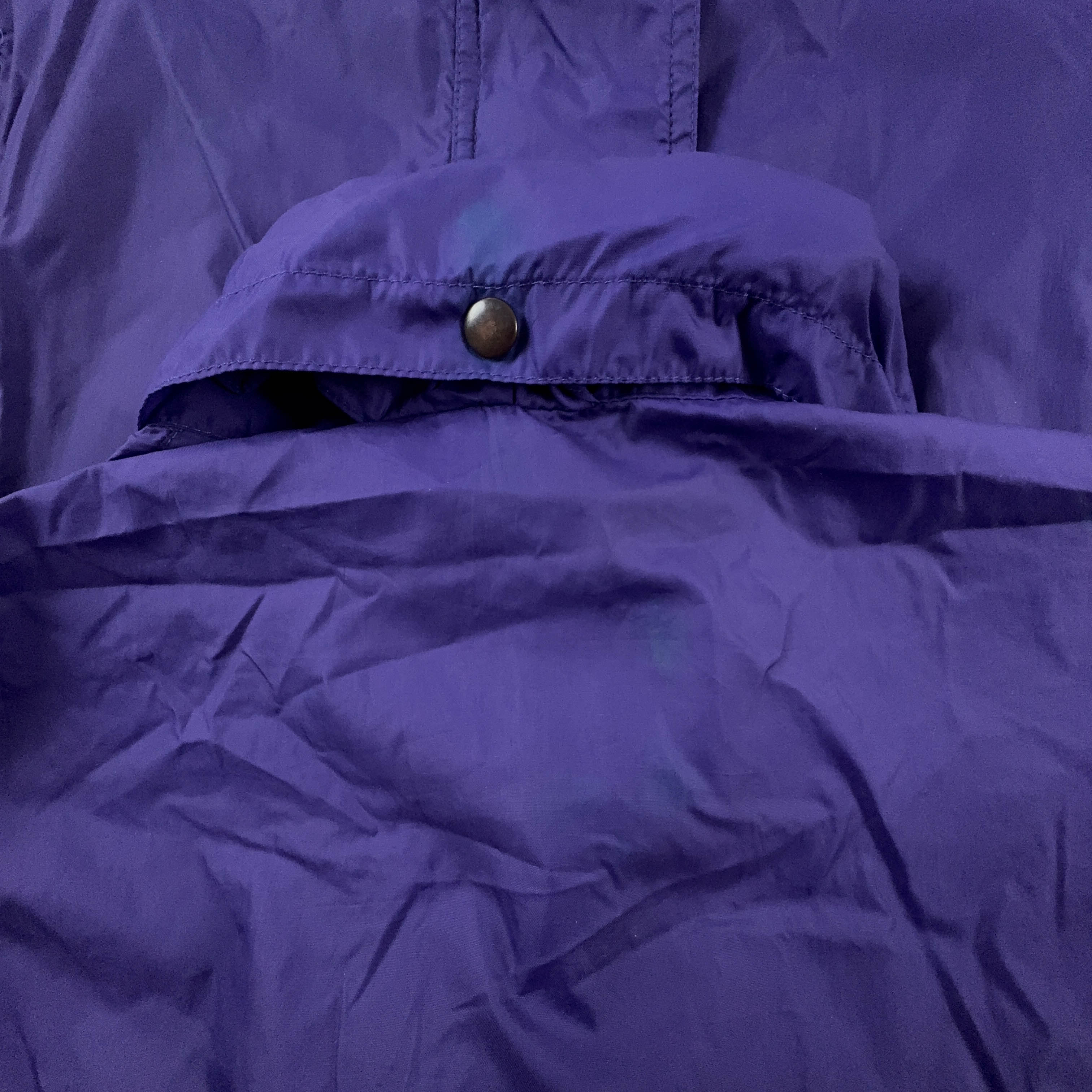 Giacca a vento Vintage viola con stampa e bottoni - Taglia XL uomo