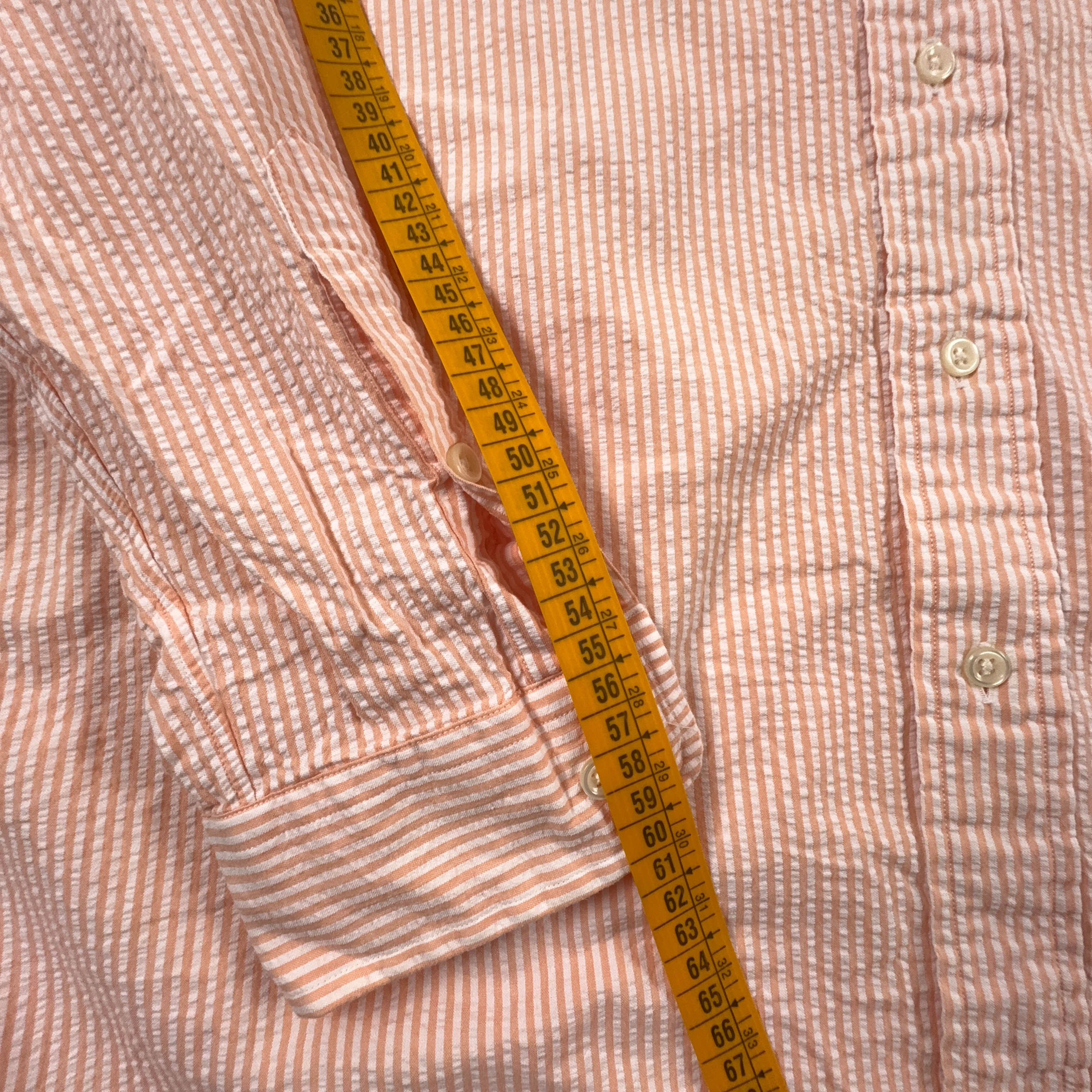 Camicia Ralph Lauren arancione e bianca a righe blake cotton - Taglia M/L uomo