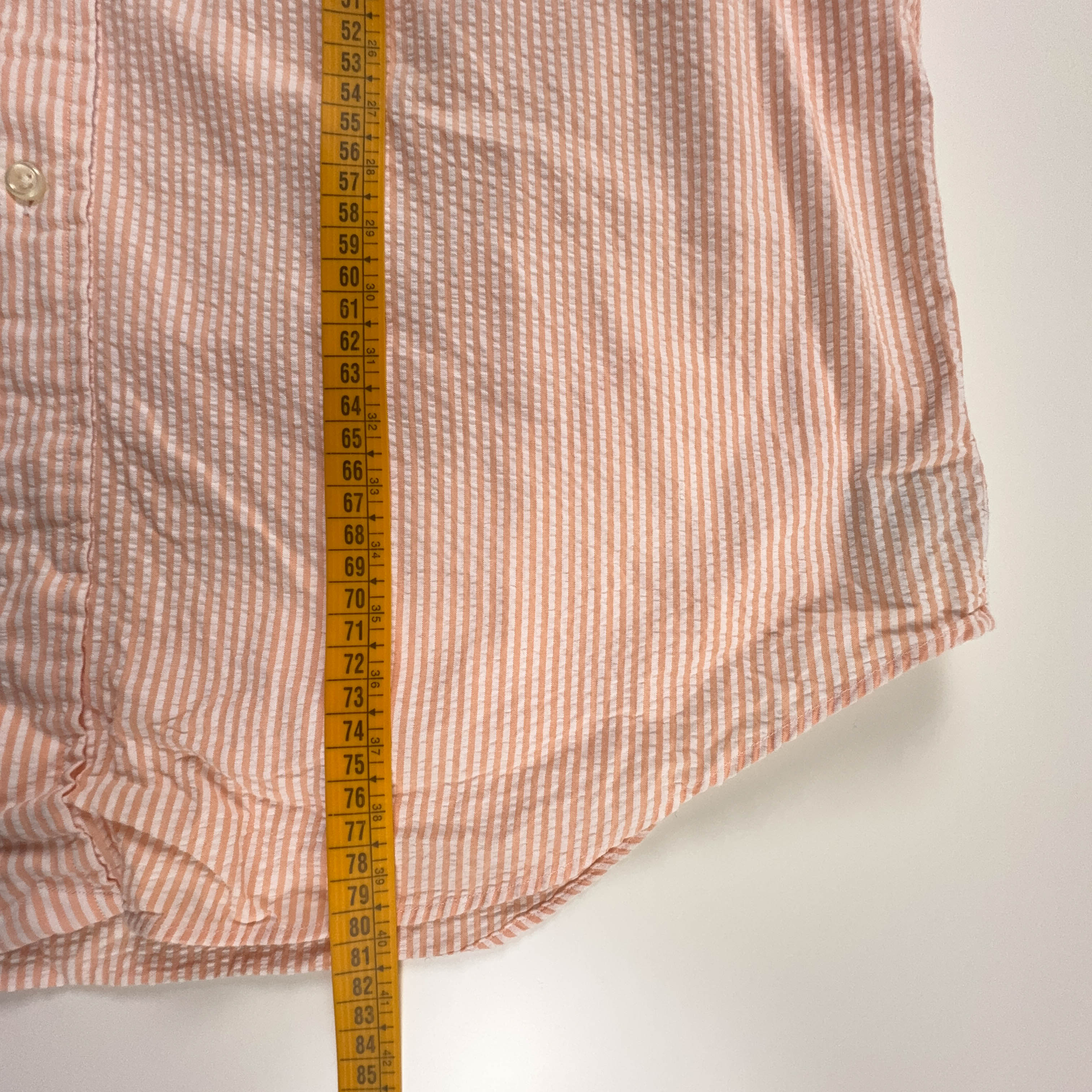 Camicia Ralph Lauren arancione e bianca a righe blake cotton - Taglia M/L uomo