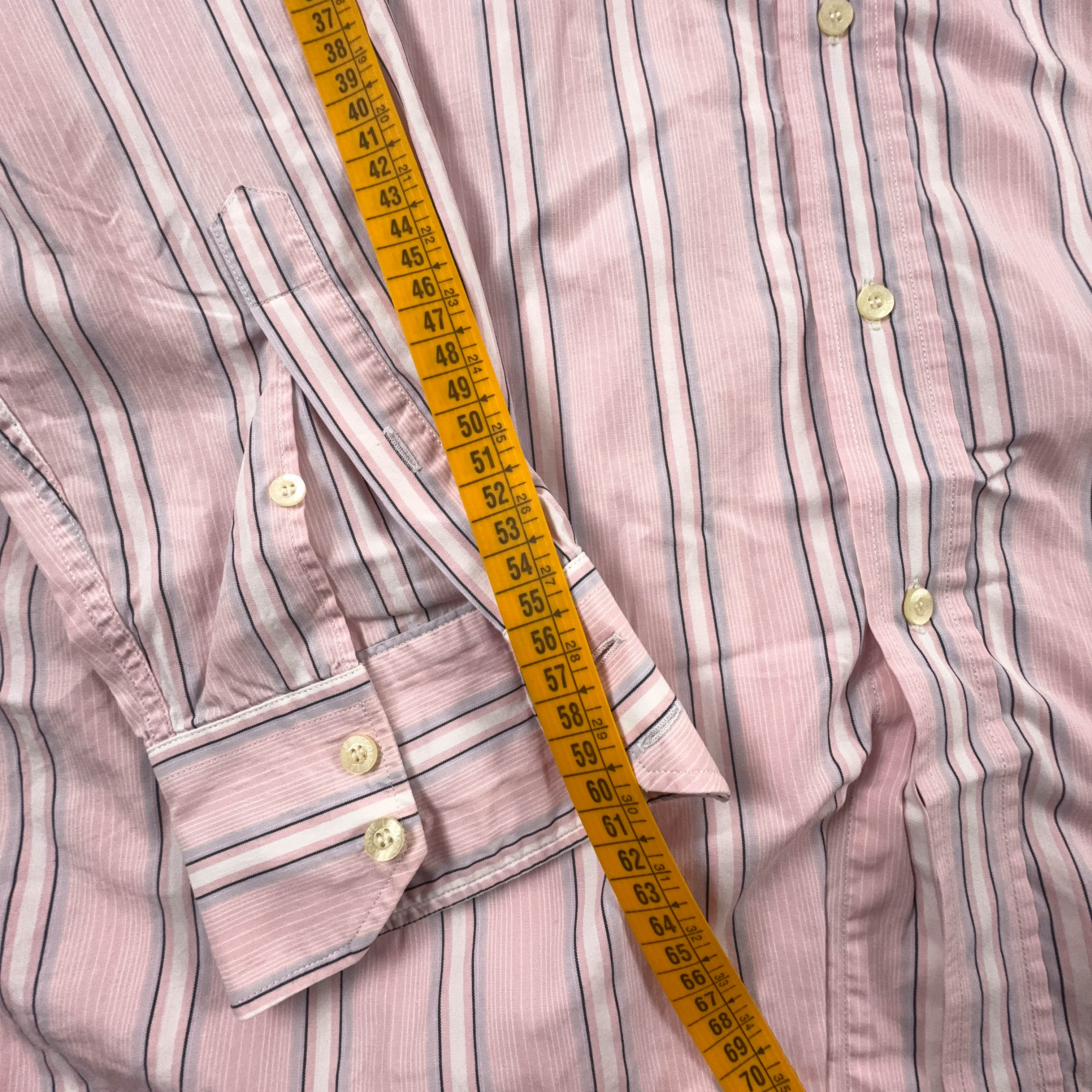 Camicia Lacoste a righe rosa e grigia - Taglia 42 uomo