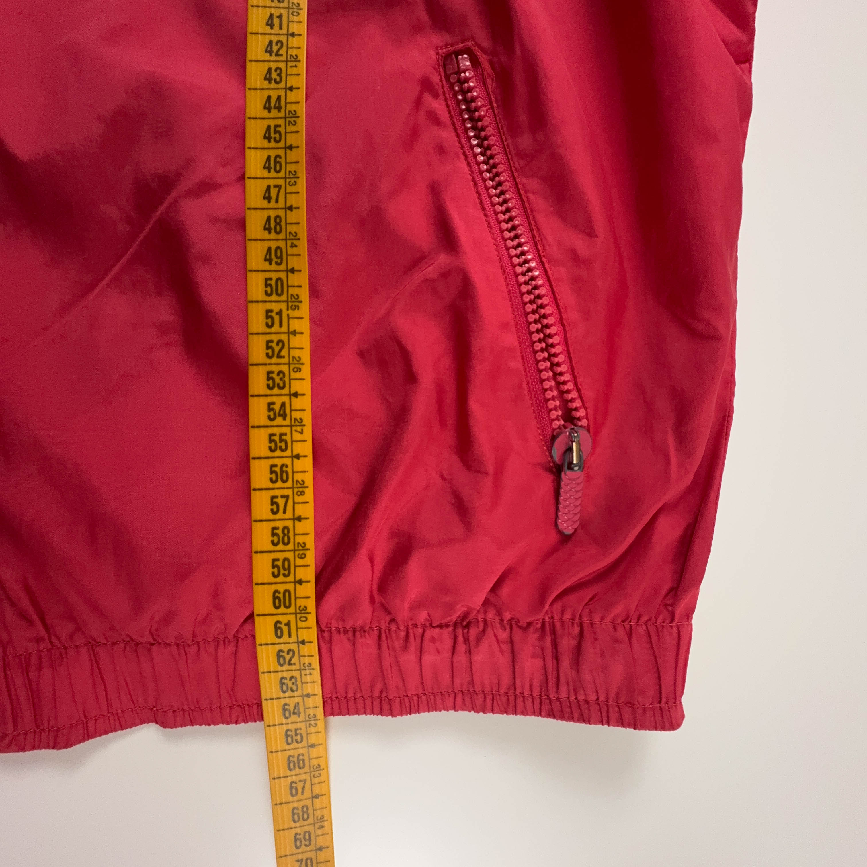 Giacca a vento Ellesse Vintage rossa con zip e ricamo anni 90 - Taglia S uomo