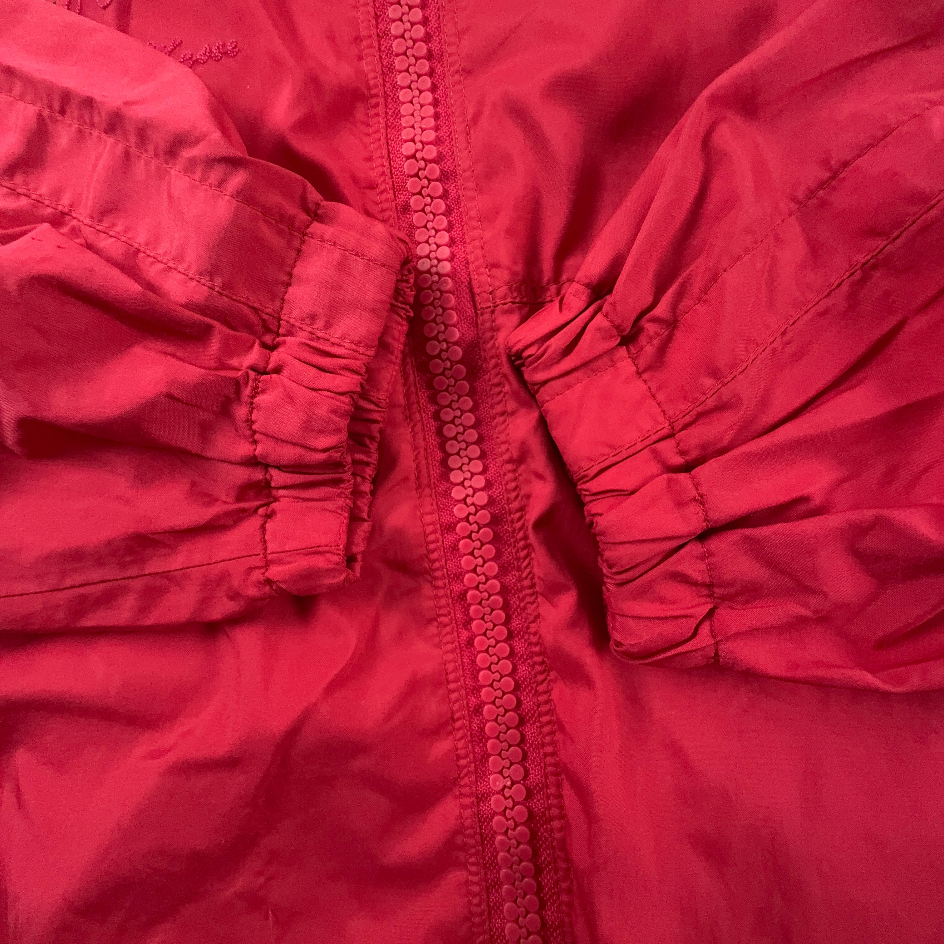 Giacca a vento Ellesse Vintage rossa con zip e ricamo anni 90 - Taglia S uomo