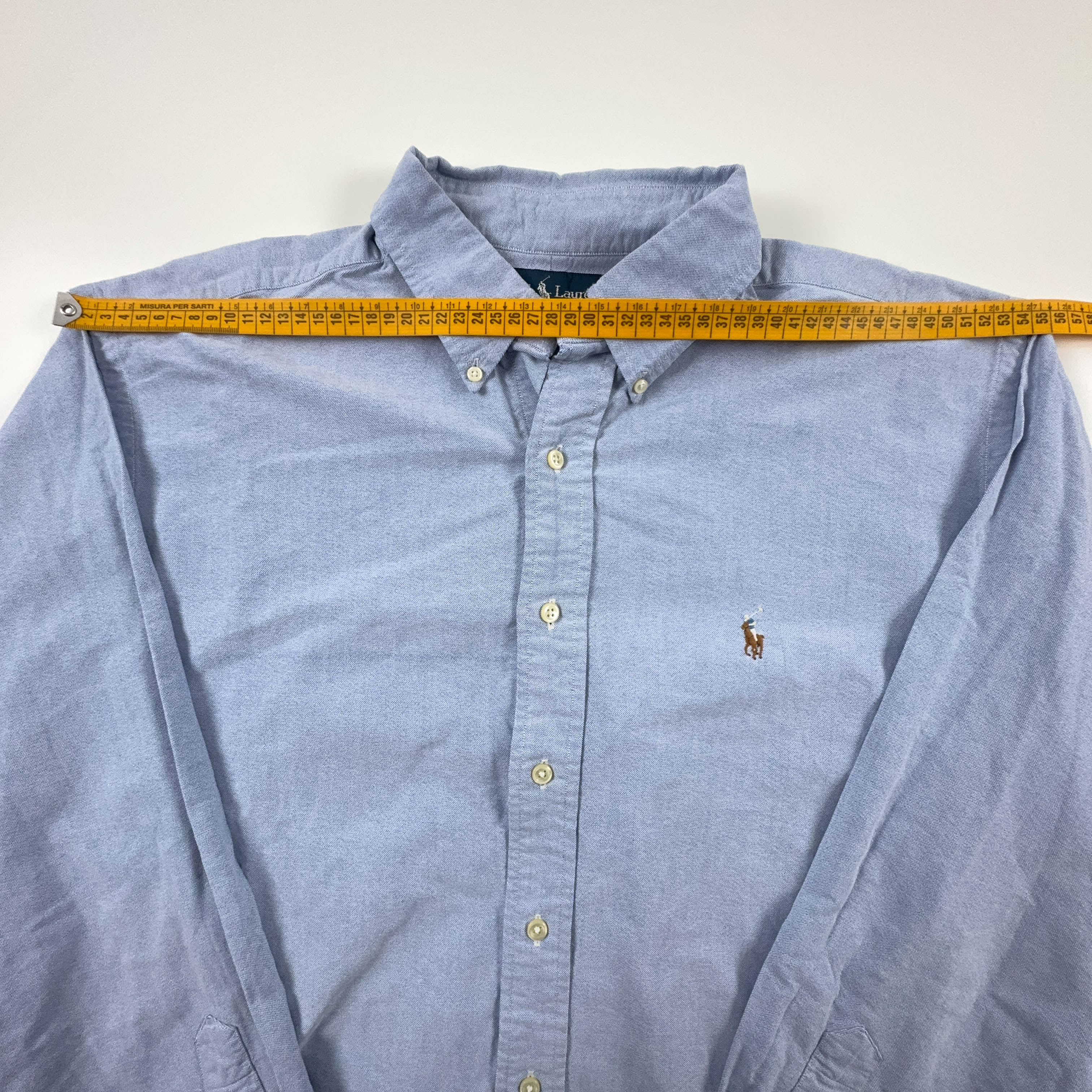 Camicia Ralph Lauren azzurra classic fit tinta unita - Taglia 17 uomo