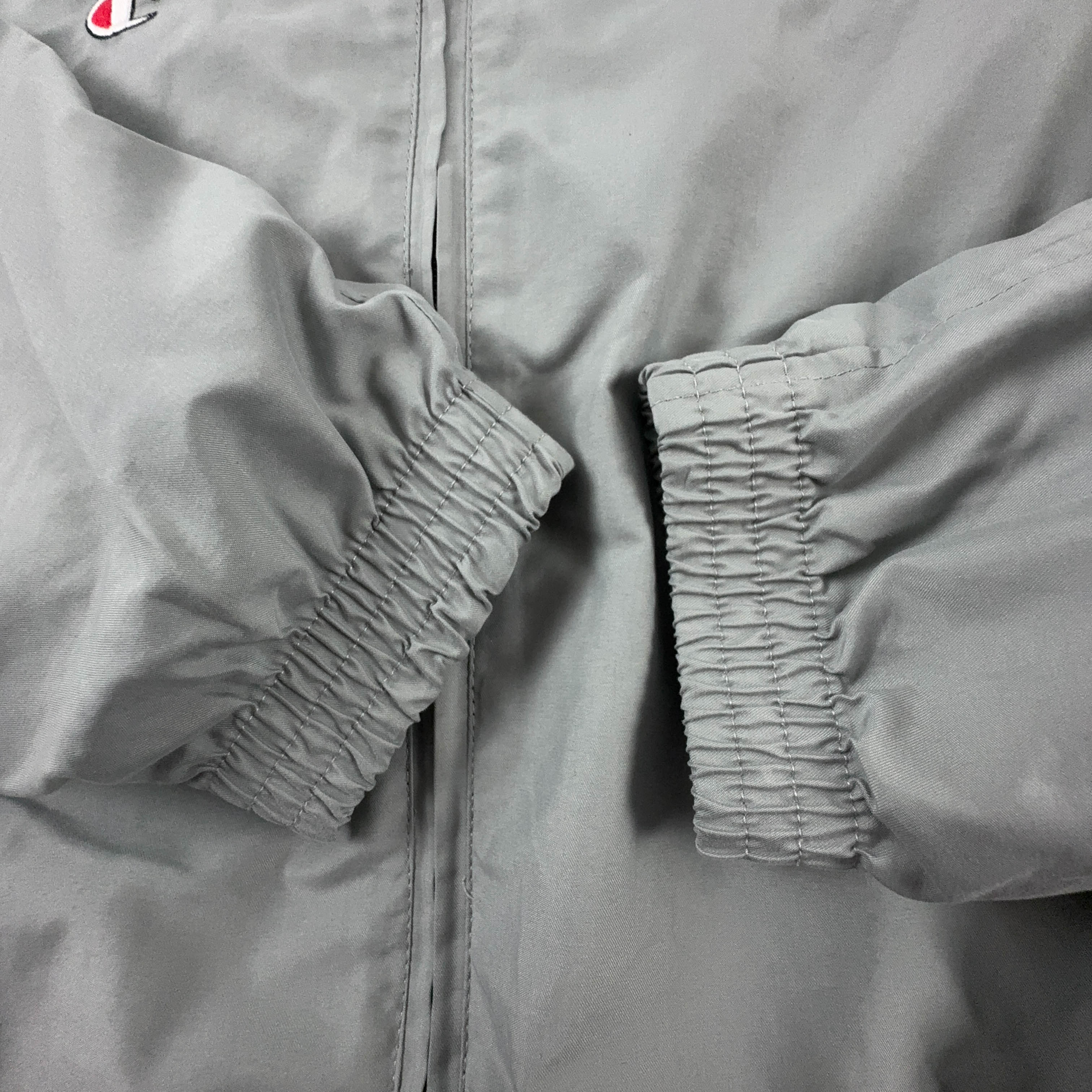Giacca a vento Champion Vintage grigia con zip anni 90 - Taglia L uomo