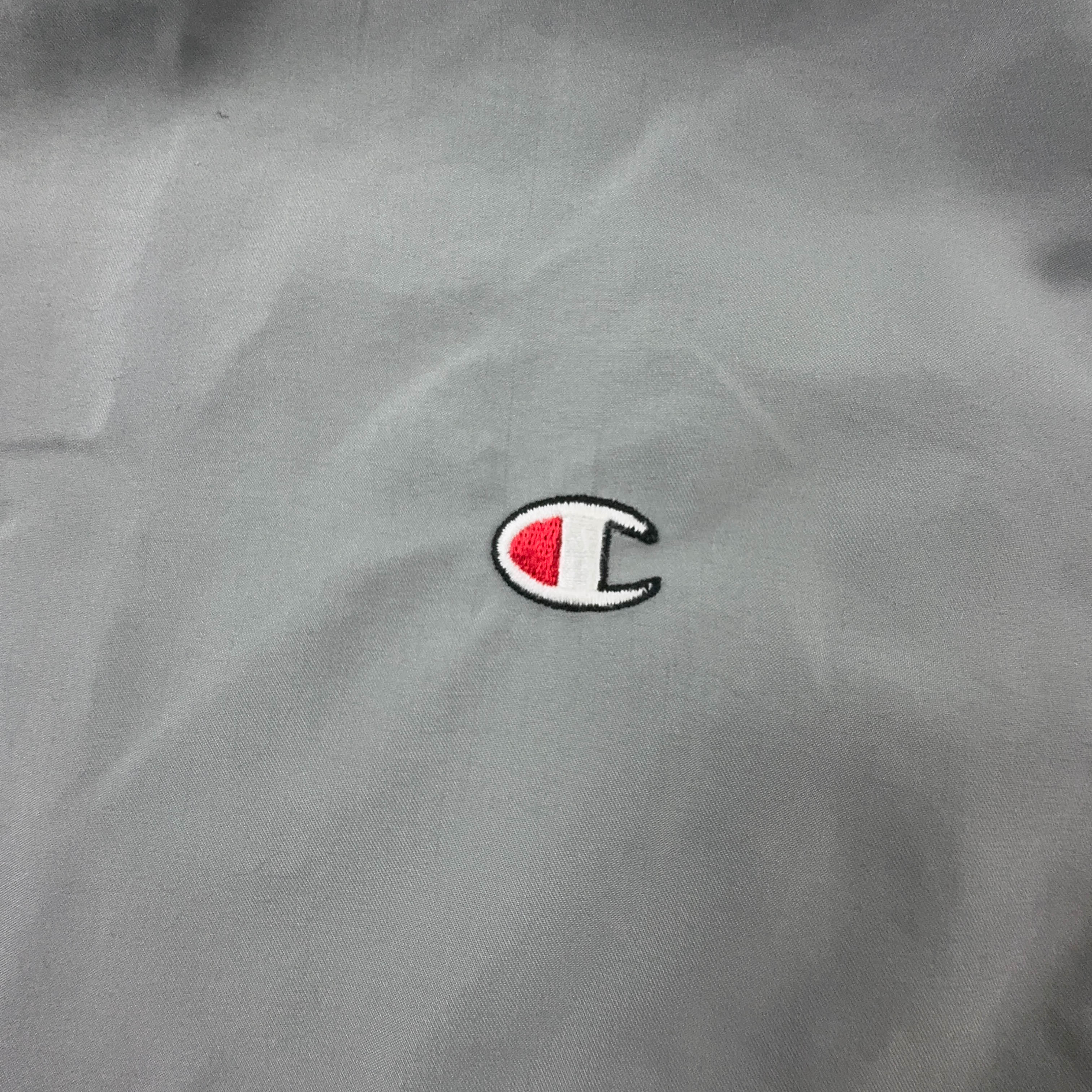 Giacca a vento Champion Vintage grigia con zip anni 90 - Taglia L uomo