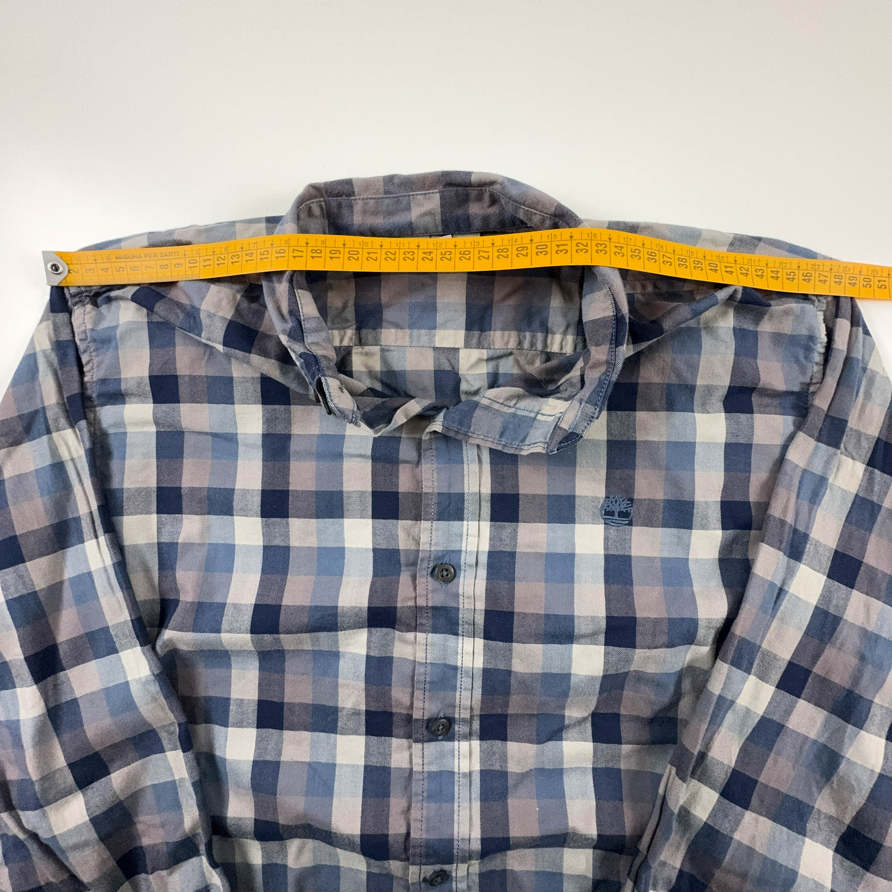 Camicia Timberland a quadri grigia e blu - Taglia M uomo