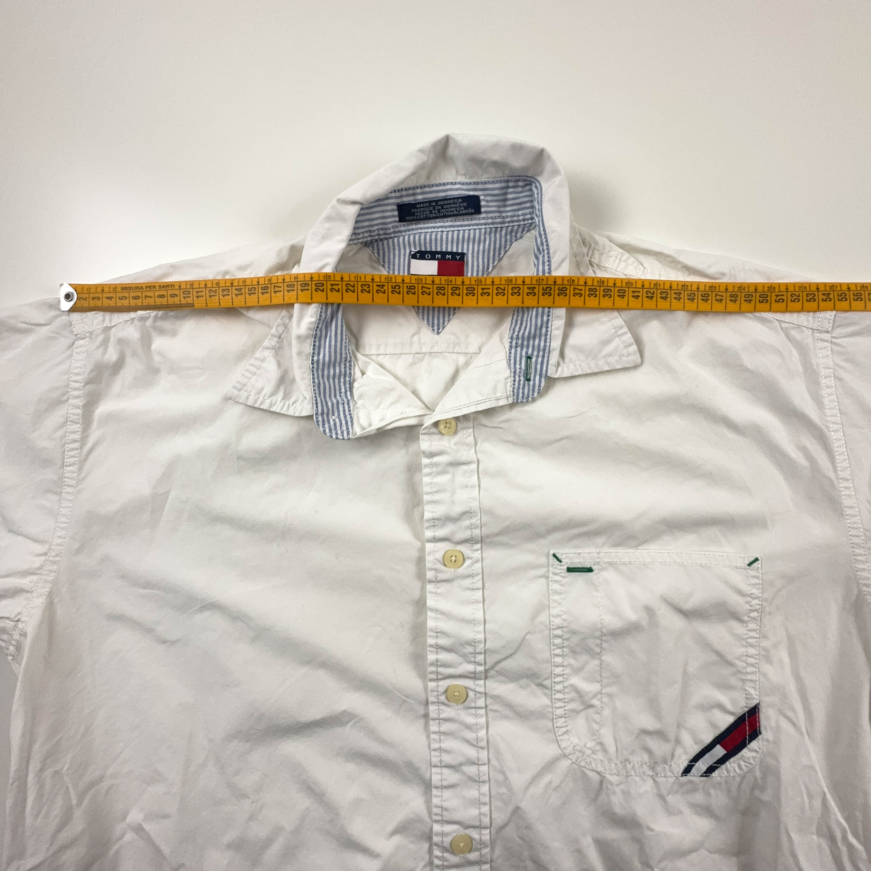 Camicia Tommy Hilfiger Vintage bianca tinta unita - Taglia L uomo