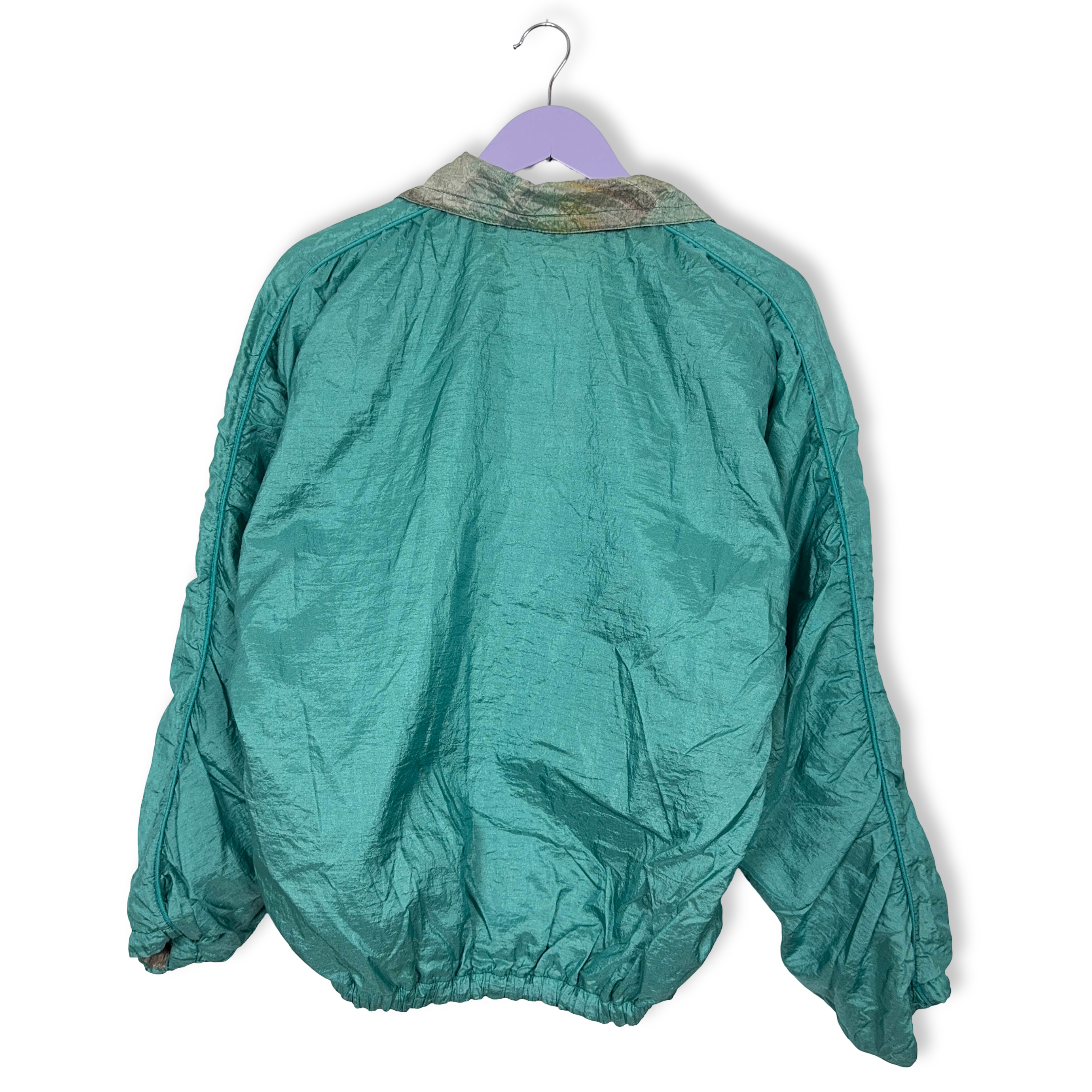 Giacca a vento Ellesse Vintage Double Face verde acqua con fantasia - Taglia M uomo