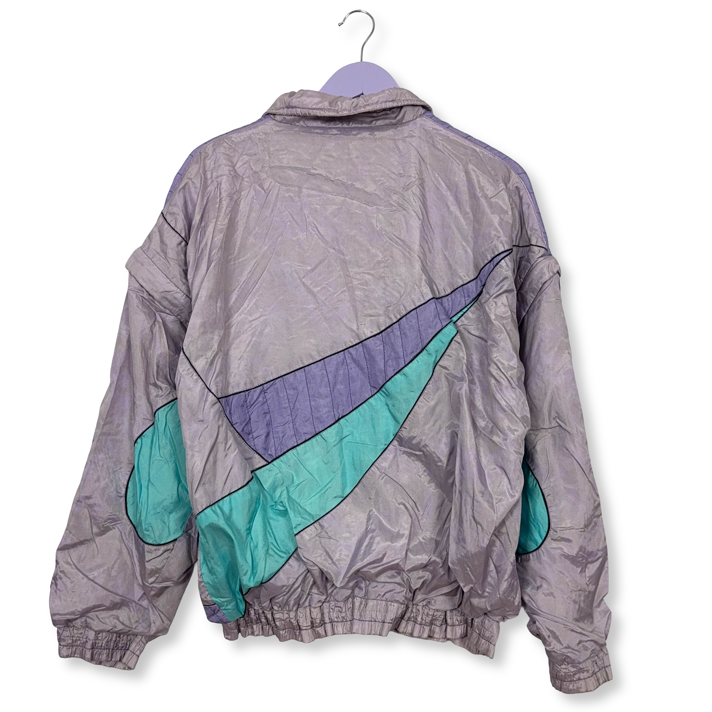 Giacca a vento lilla e viola con zip - Taglia M/L uomo