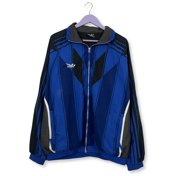 Giacca a vento Killtec Vintage blu e nera con zip anni 90 - Taglia XL uomo