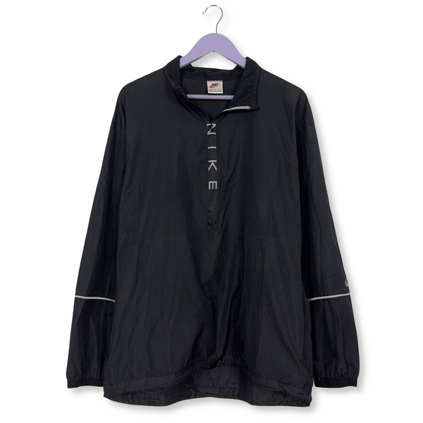 Giacca a vento Nike Vintage nera quarter zip anni 90 - Taglia L uomo