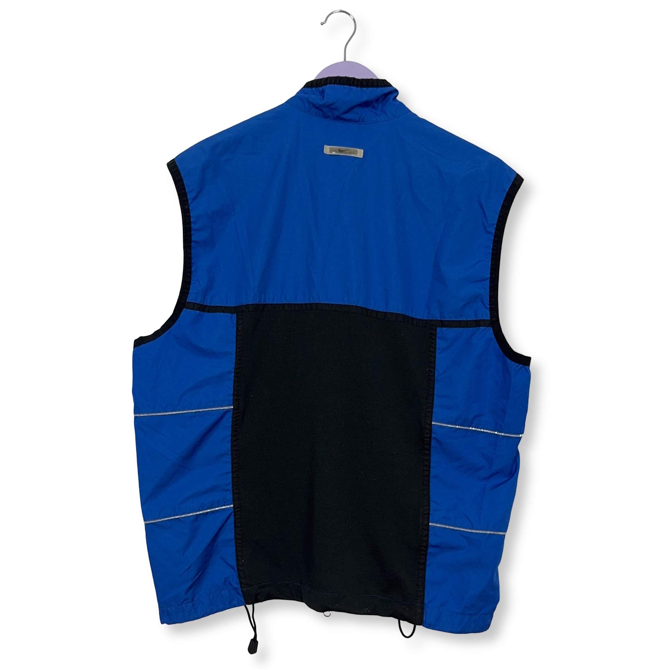 Giacca a vento Nike Vintage smanicata blu con zip anni 90 - Taglia M 178 uomo