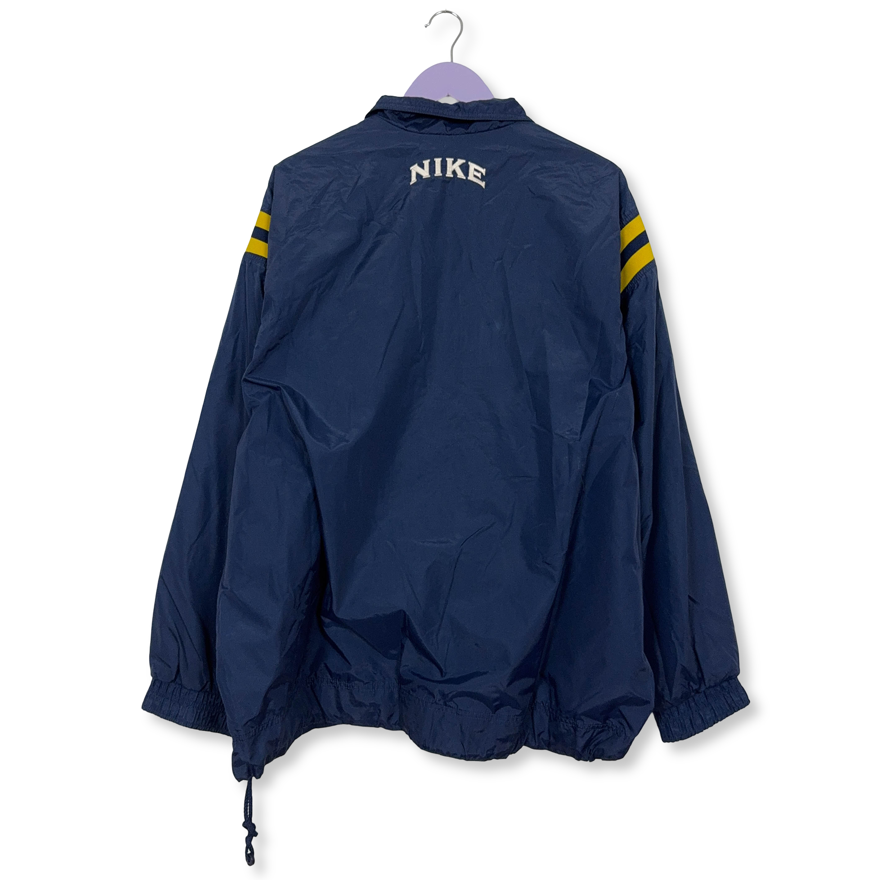 Giacca a vento Nike Vintage blu scuro con zip anni 90 - Taglia XL uomo