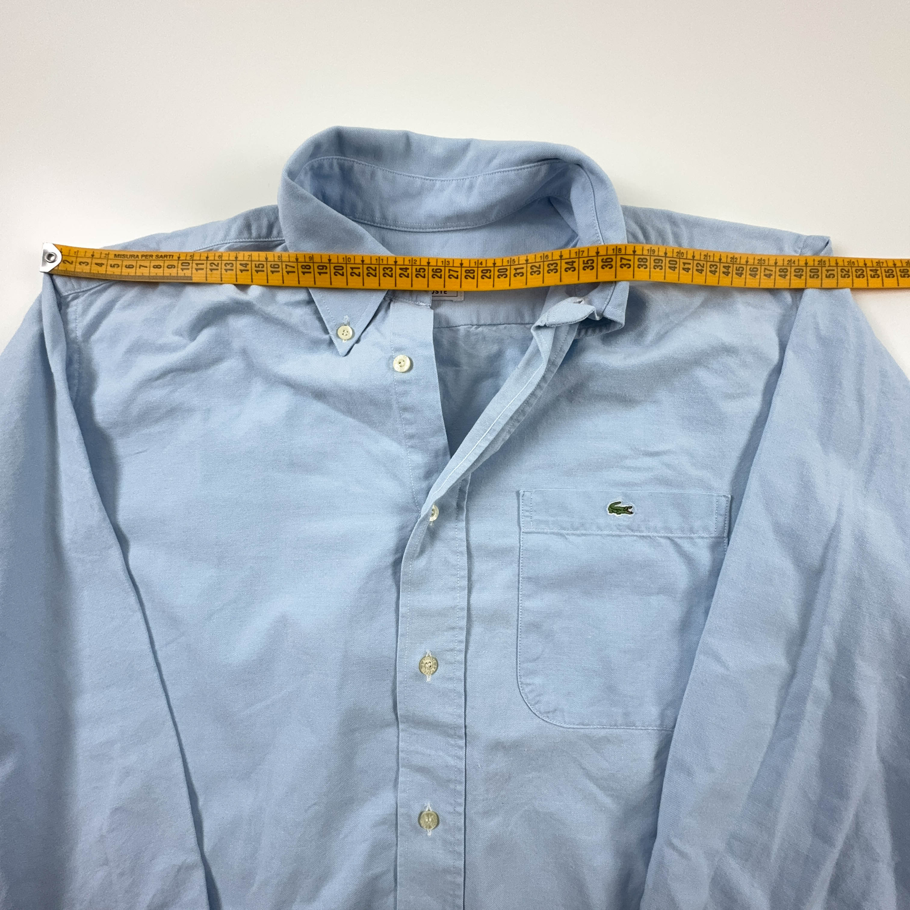 Camicia Lacoste azzurra tinta unita - Taglia 40 uomo