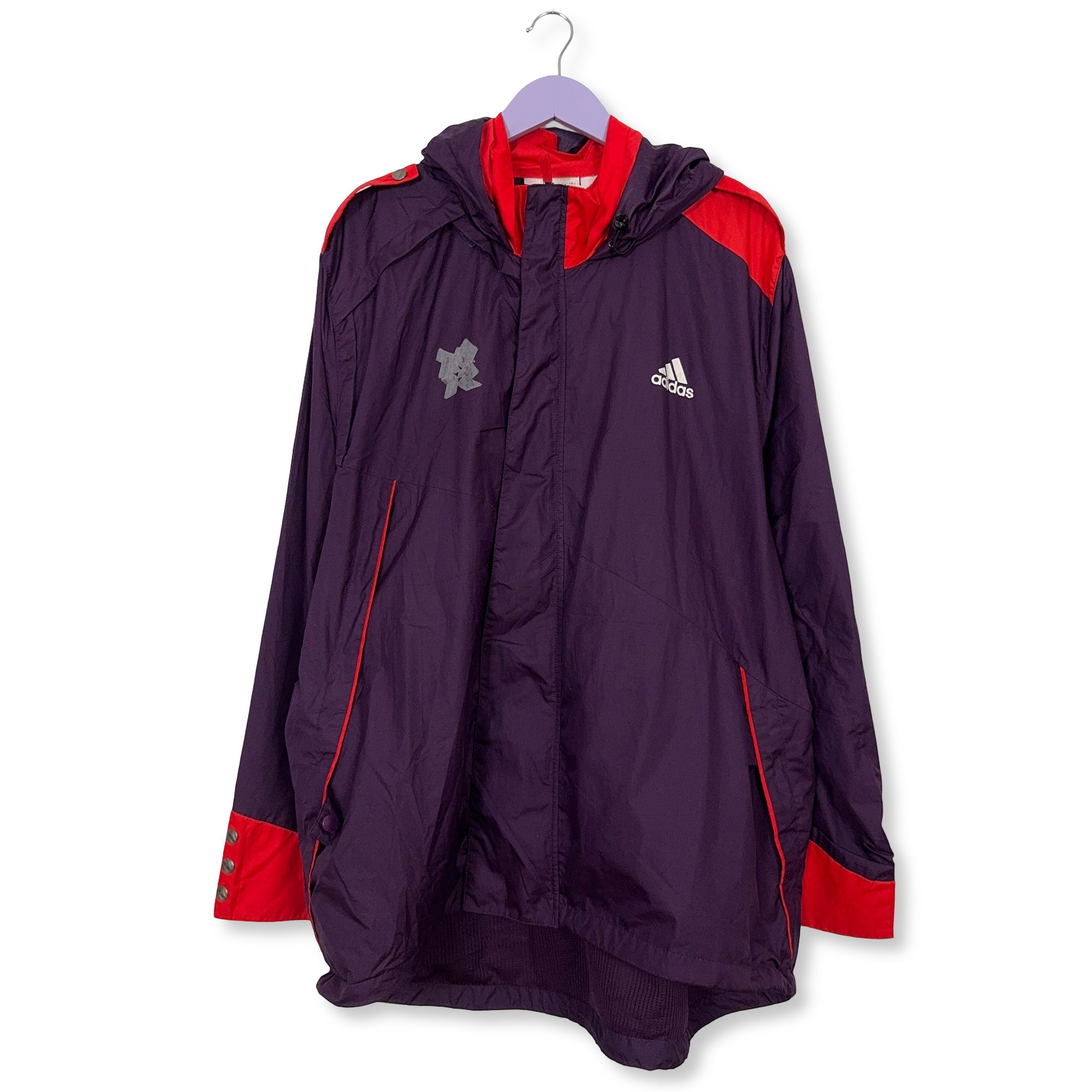 Giacca a vento Adidas London 2012 viola con zip - Taglia XXL uomo