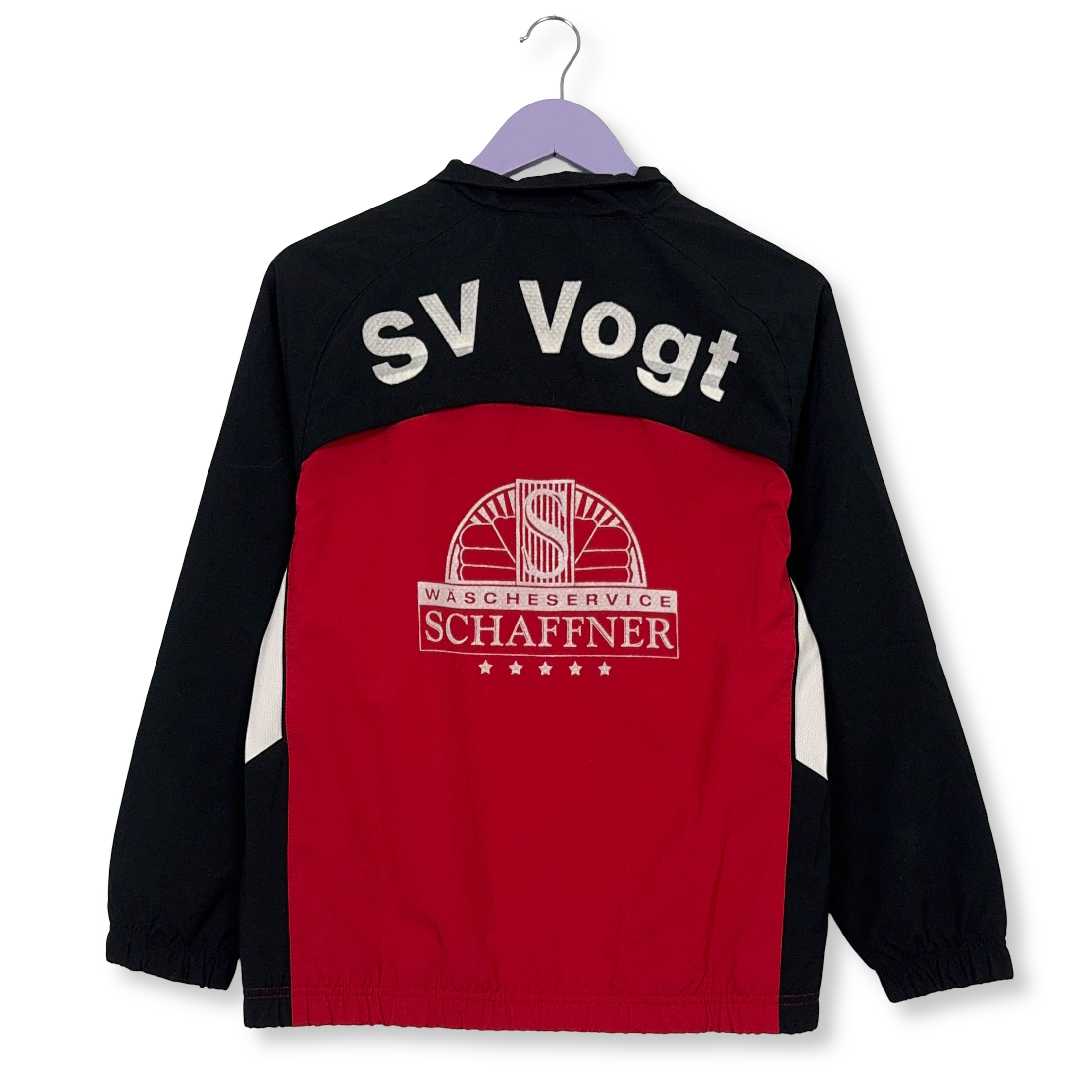 Giacca a vento Nike Vintage rossa e nera con zip anni 00 - Taglia XS uomo