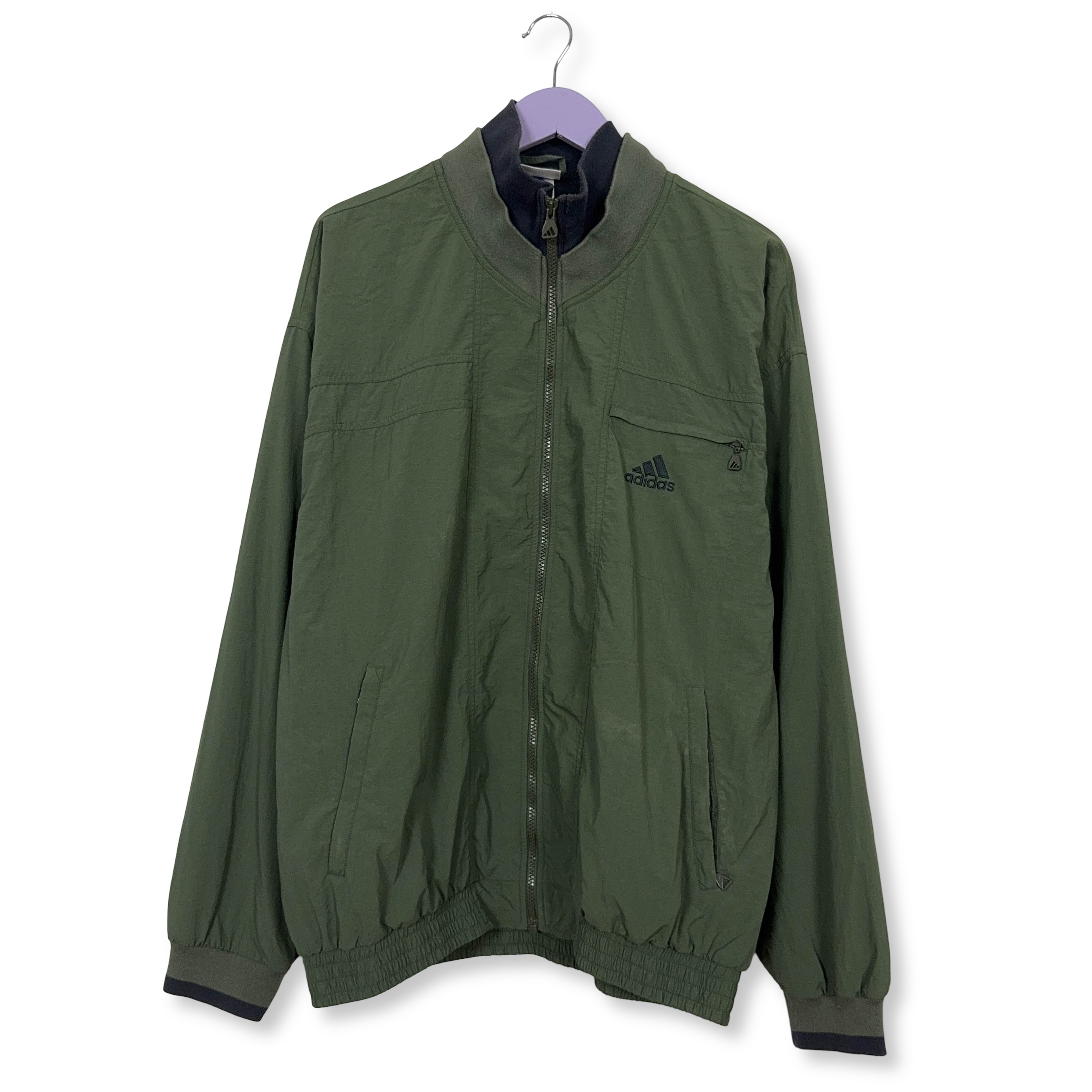 Giacca a vento Adidas Vintage verde con zip anni 90 00 - Taglia 8 192 uomo