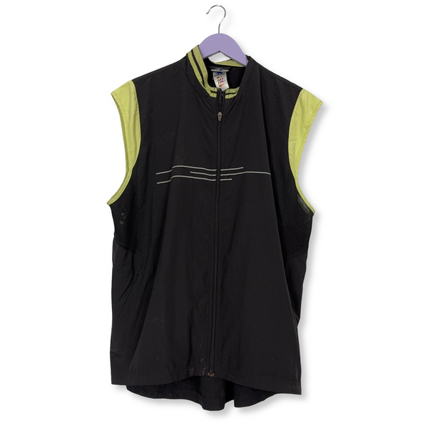 Giacca a vento Adidas Vintage smanicata nera con zip anni 90 00 - Taglia XL uomo