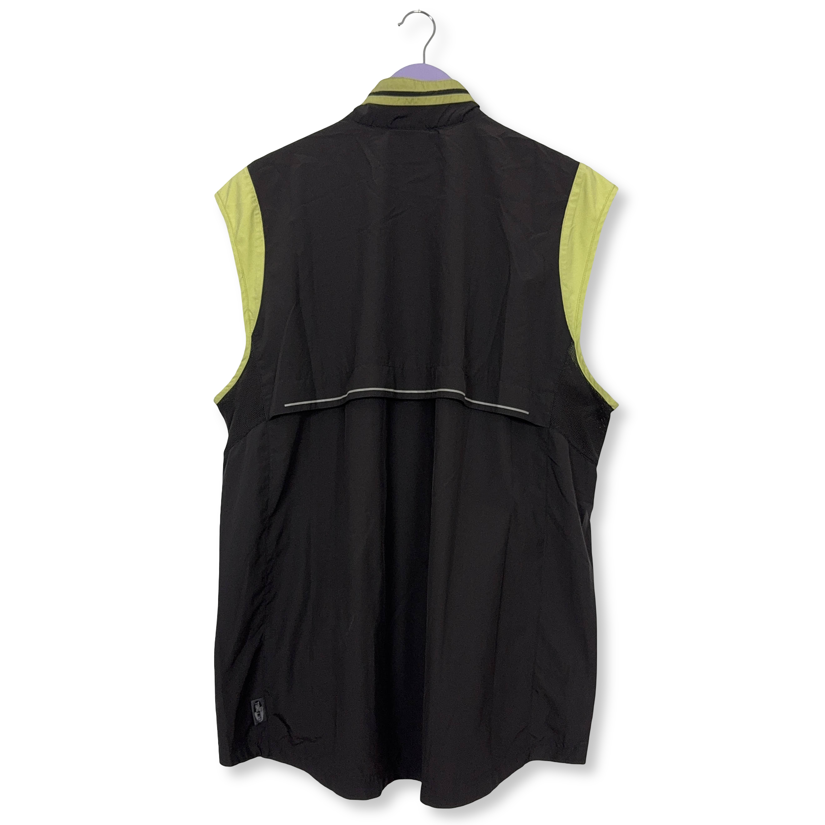 Giacca a vento Adidas Vintage smanicata nera con zip anni 90 00 - Taglia XL uomo