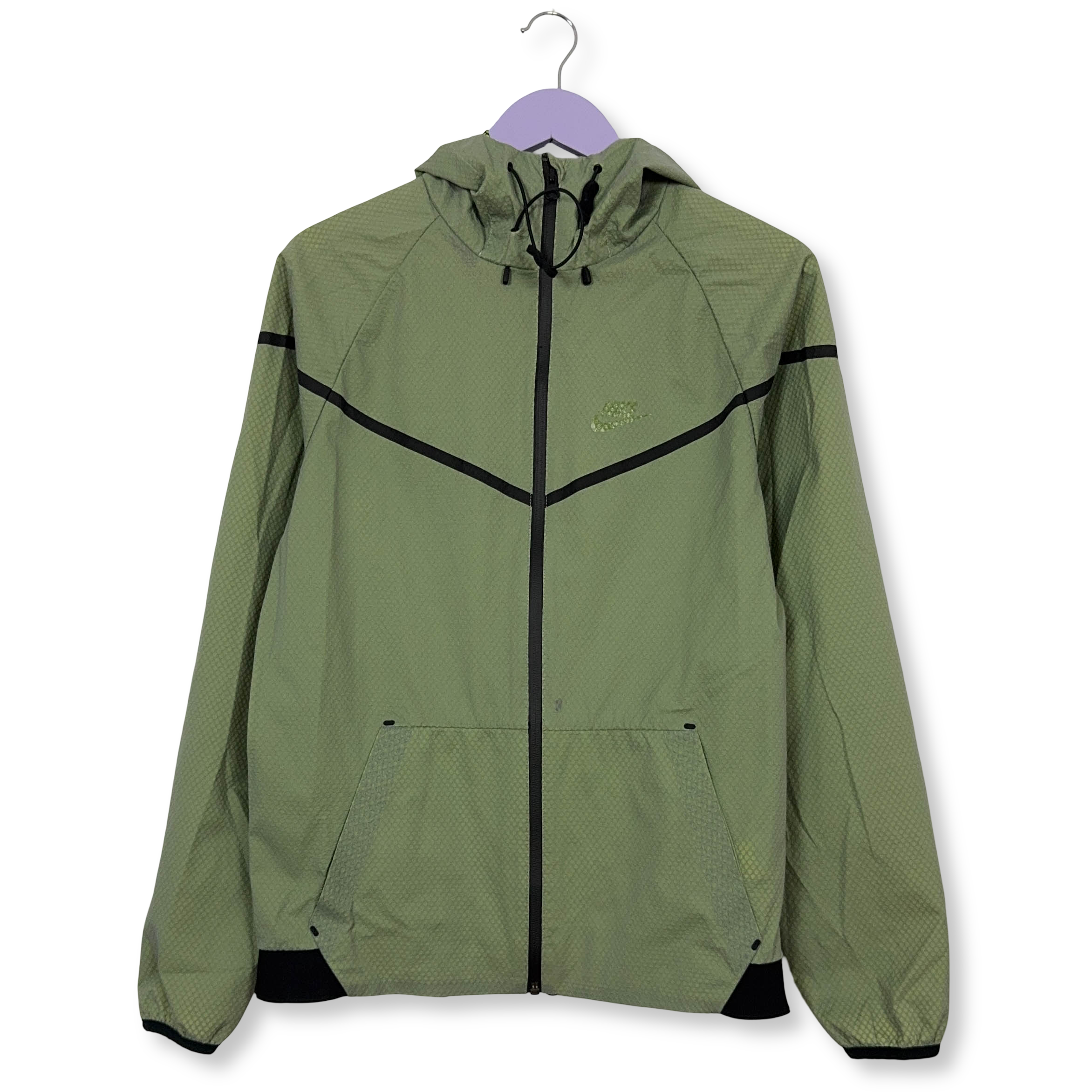 Giacca a vento Nike verde con zip anni 90 - Taglia S uomo